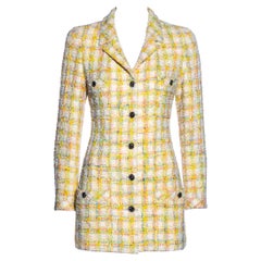 Chanel by Karl Lagerfeld pastel tweed mini dress jacket, ss 1996