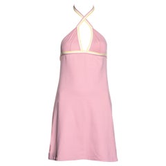 Chanel by Karl Lagerfeld pink nylon spandex halter mini dress, c 2004