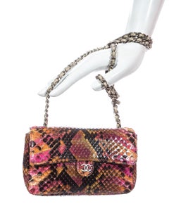 Chanel by Karl Lagerfeld pink python pants with matching mini flap bag, ss 2000