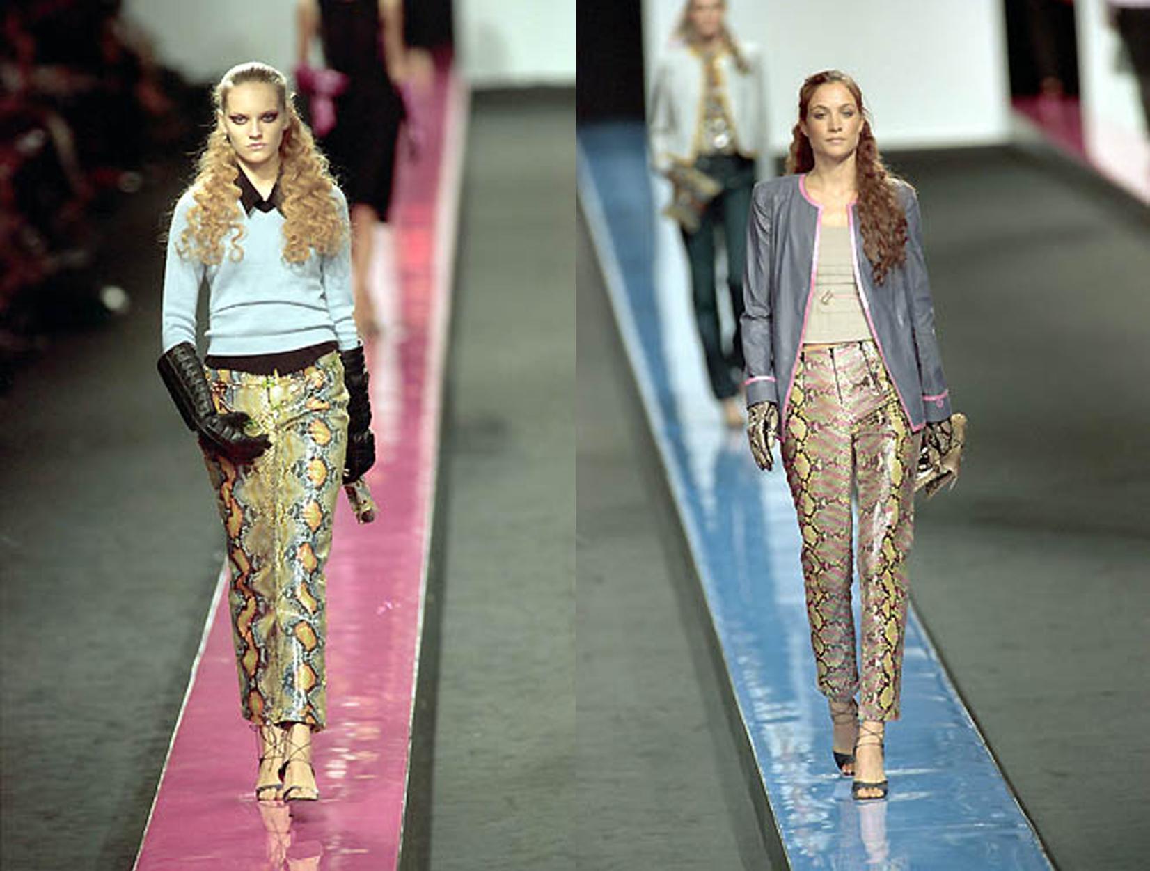 Chanel by Karl Lagerfeld pink python pants with matching mini flap bag, ss 2000 3