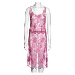Chanel by Karl Lagerfeld pink sequin lace top and skirt, ss 2000