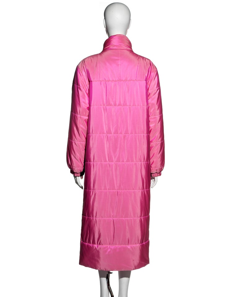 Chanel by Karl Lagerfeld pink silk puffer coat with Gripoix buttons, fw 1996 7