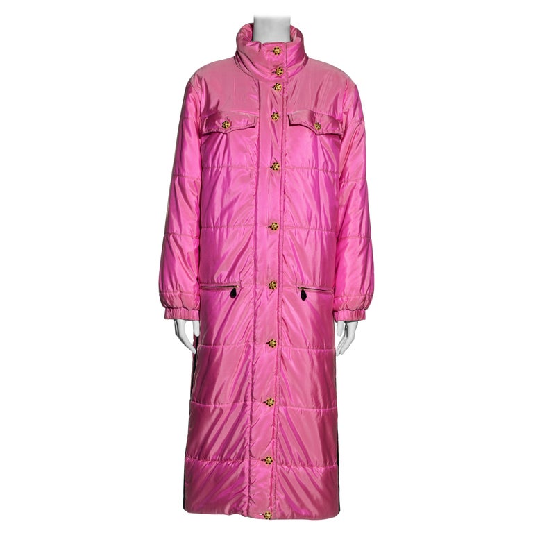 Chanel by Karl Lagerfeld pink silk puffer coat with Gripoix buttons, fw 1996