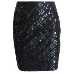 CHANEL by Karl Lagerfeld Quilted Sequin Skirt  1989 as seen in Met Museum NYC 36