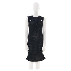 Chanel by Karl Lagerfeld Resort 2016 Chanel Negro Botón Nacarado Tweed Negro