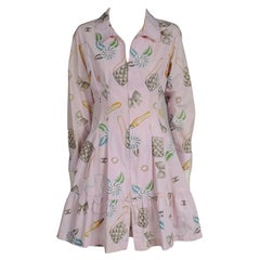 Chanel By Karl Lagerfeld Runway Bow Print Shirt Dress, Spring-Summer 1996