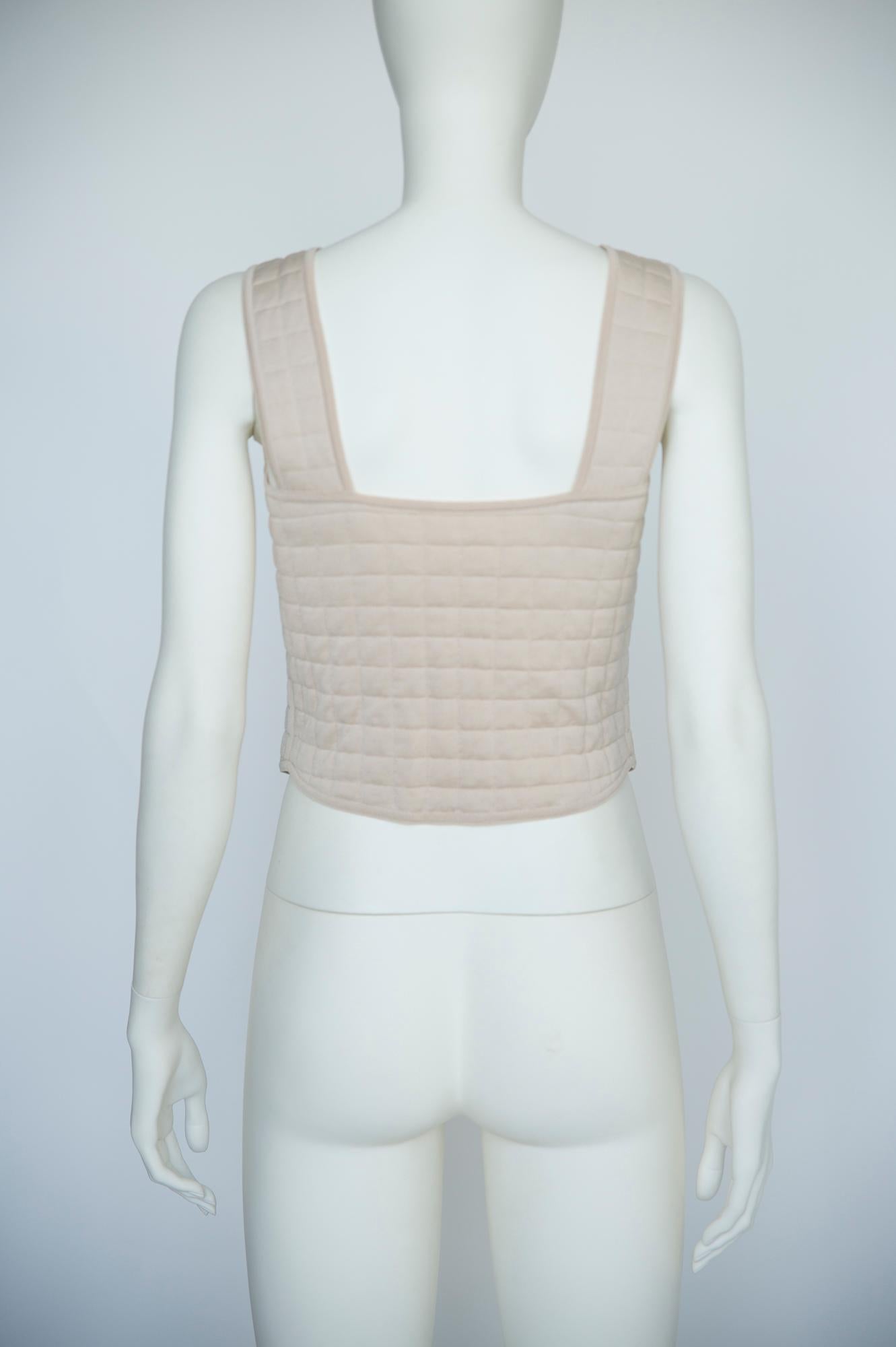 Chanel By Karl Lagerfeld Runway Padded Quilted Cotton Tank Top, SS2000 For Sale 8