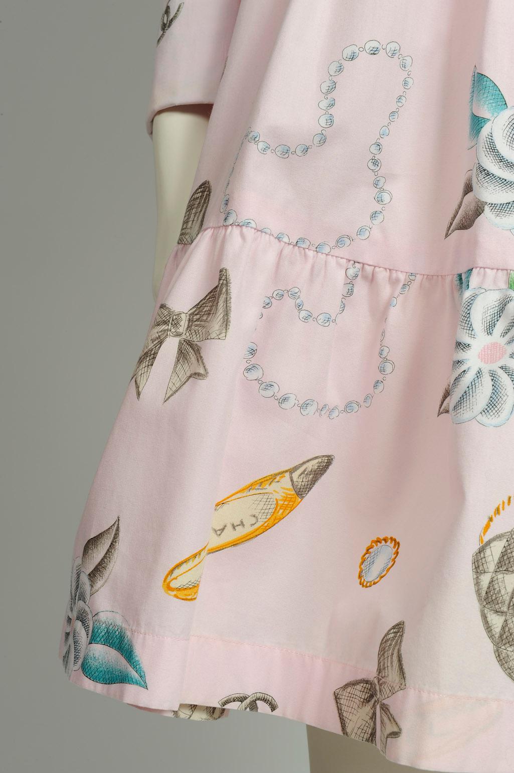 Chanel By Karl Lagerfeld Runway Bow Print Shirt Dress, Spring-Summer 1996 4