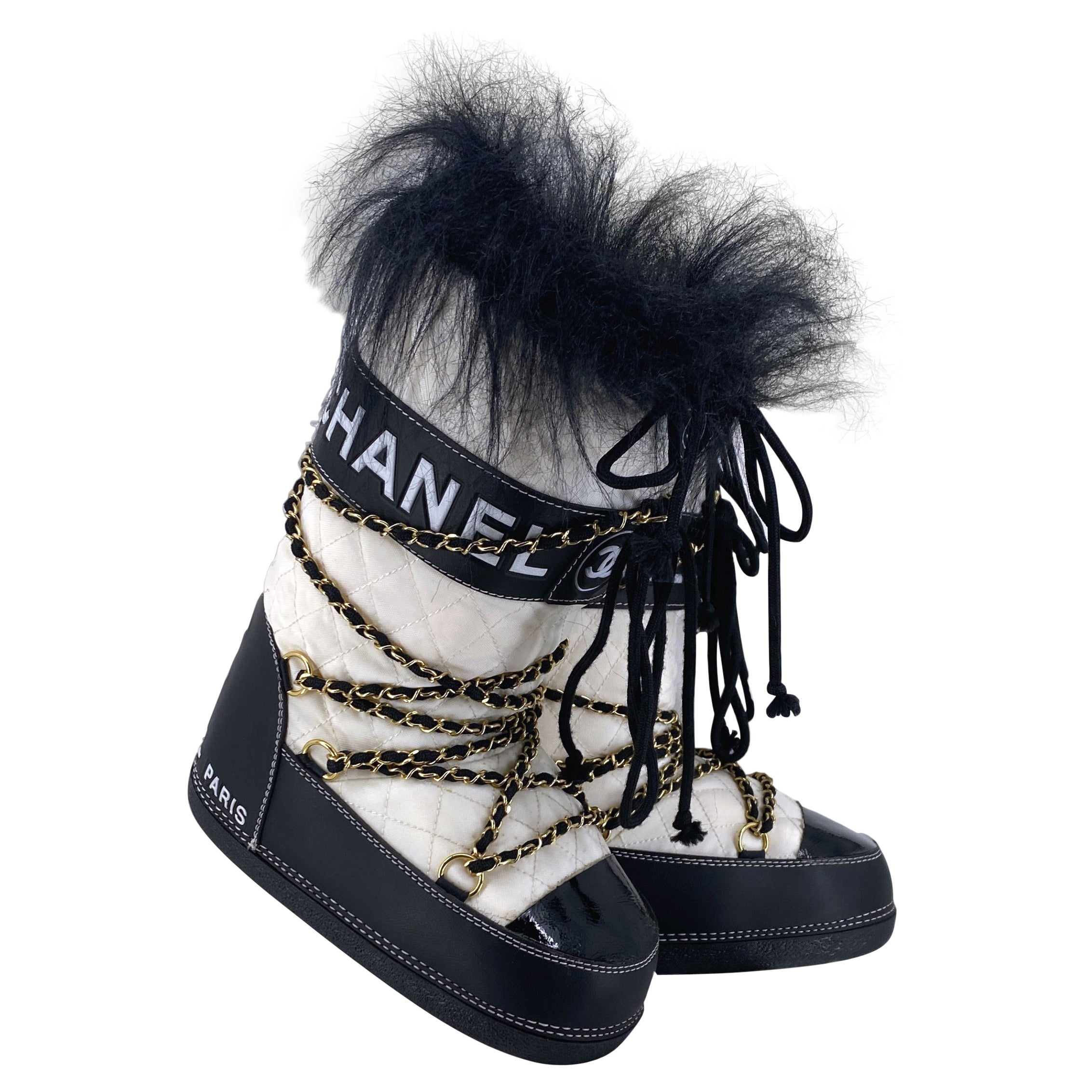 Chanel By Karl Lagerfeld Runway Snow Boots, Fall-Winter 1993