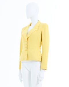 Chanel by Karl Lagerfeld S/S 1997 Yellow CC logo fitted jacket