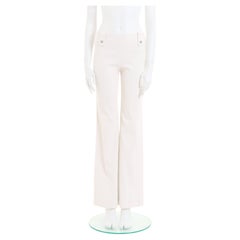 Chanel by Karl Lagerfeld S/S 2001 White ribbed high waisted flare pants