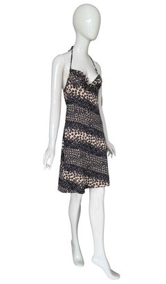 Chanel by Karl Lagerfeld S/S 2003 Floral Print "CC" Chanel logos Halter Dress