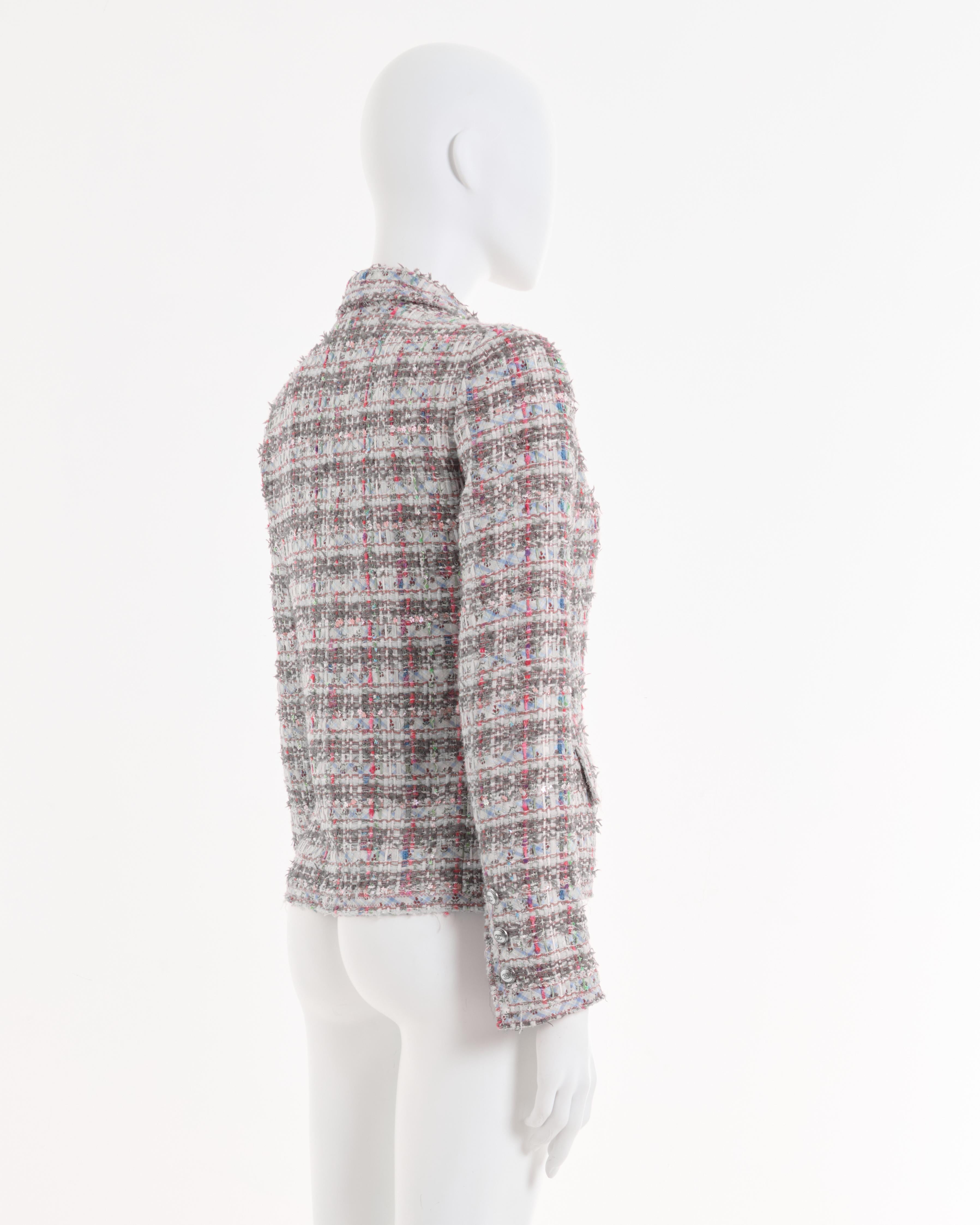Chanel by Karl Lagerfeld S/S 2005 Veste en boucle à ruban multicolore Excellent état - En vente à Milano, IT