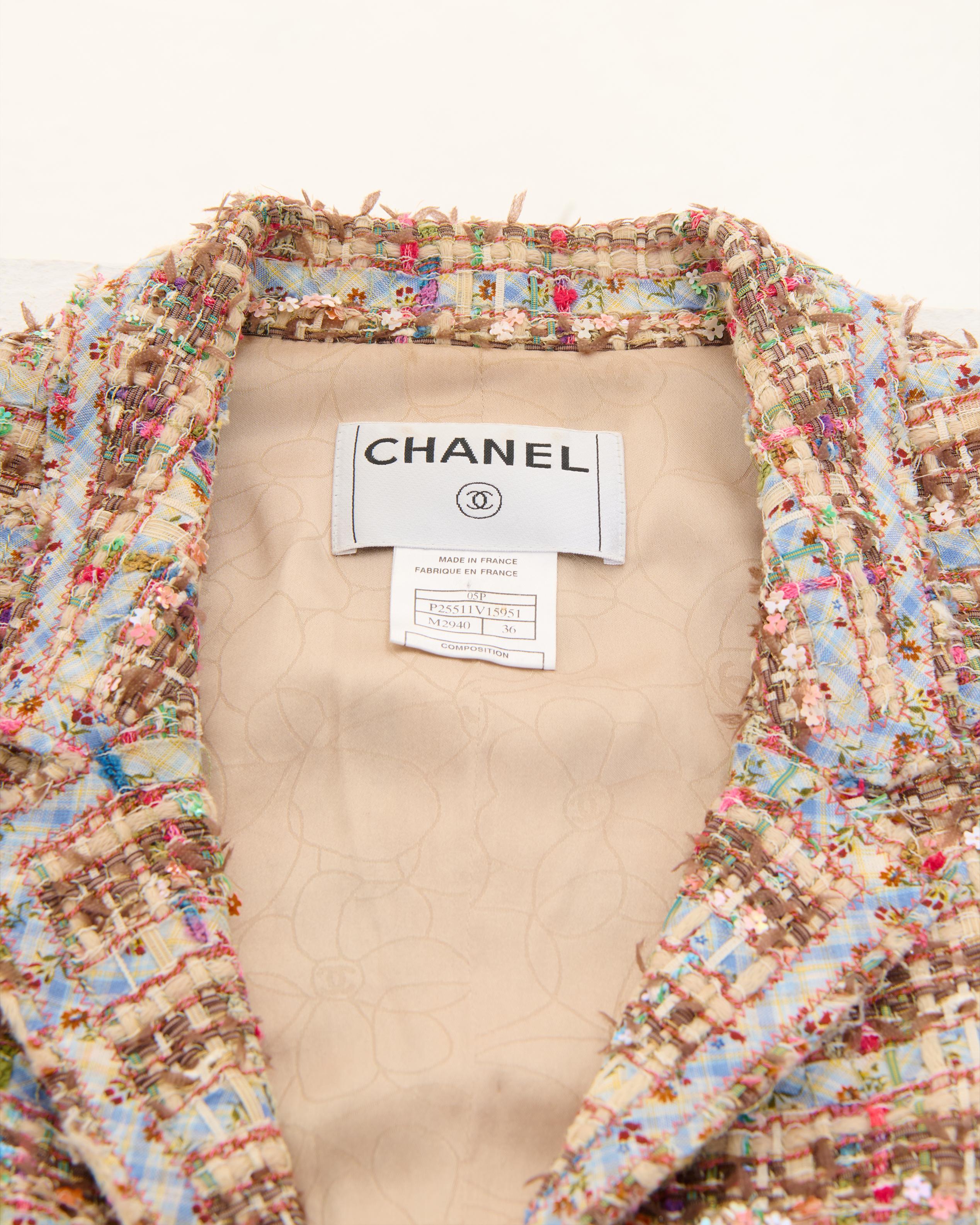 Chanel by Karl Lagerfeld S/S 2005 Veste en boucle à ruban multicolore Pour femmes en vente