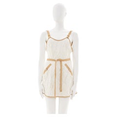 Chanel by Karl Lagerfeld Resort 2013 Off white open back gold leather trim