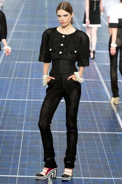 Chanel by Karl Lagerfeld S/S 2013 Technical Mesh High Waist Pants