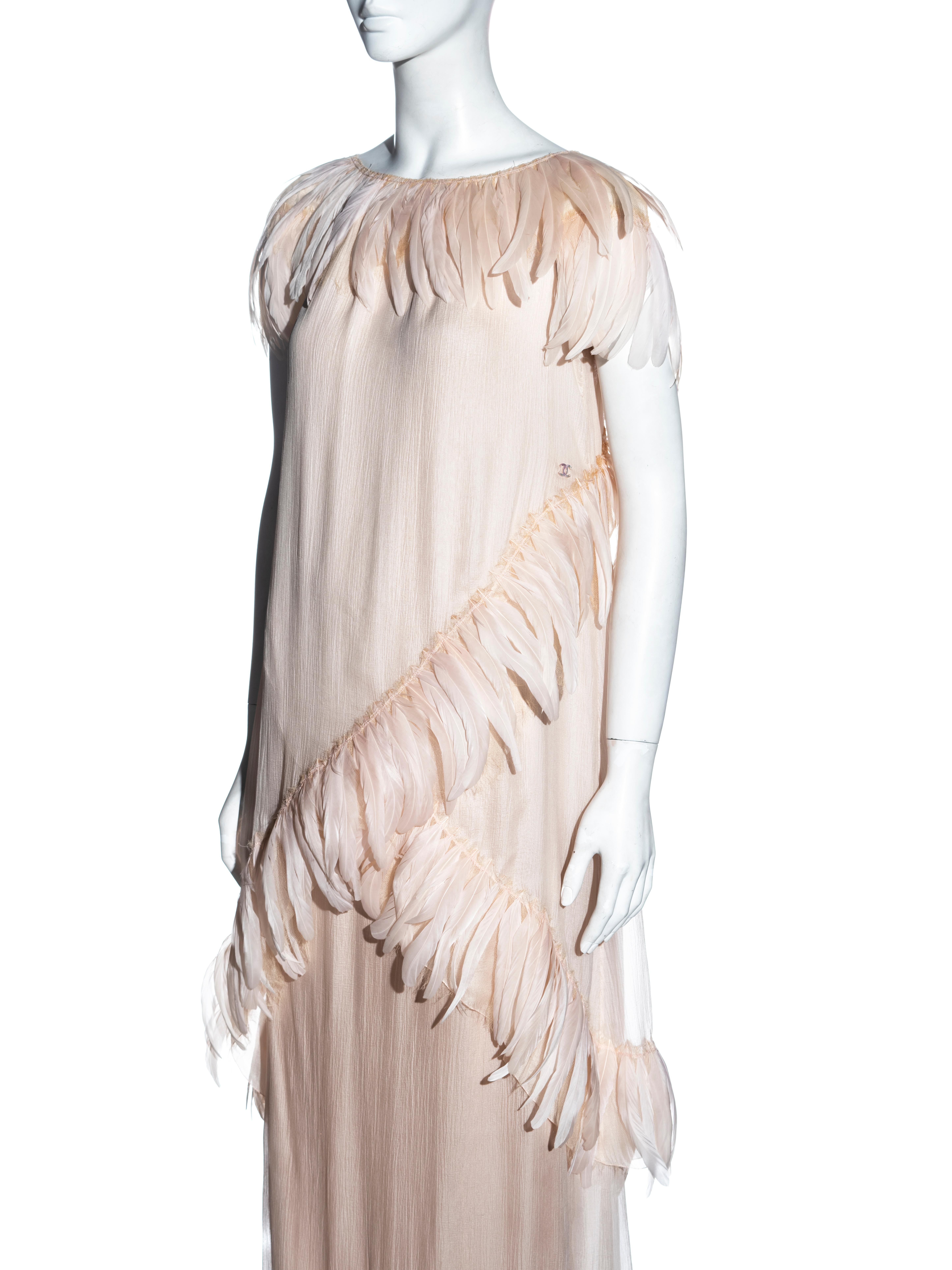 Chanel by Karl Lagerfeld silk chiffon evening dress with feathers, cr 2009 3