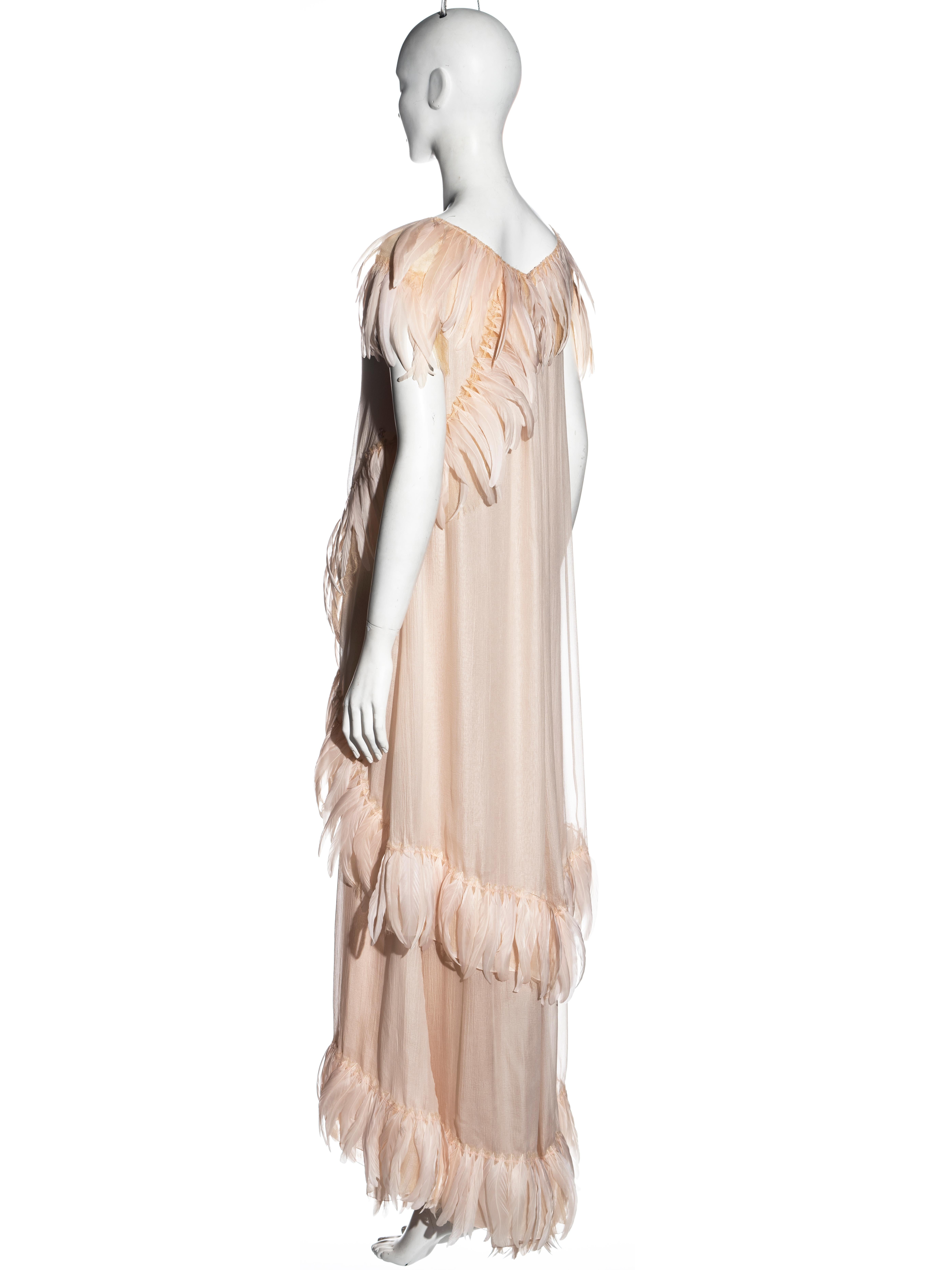 Chanel by Karl Lagerfeld silk chiffon evening dress with feathers, cr 2009 4