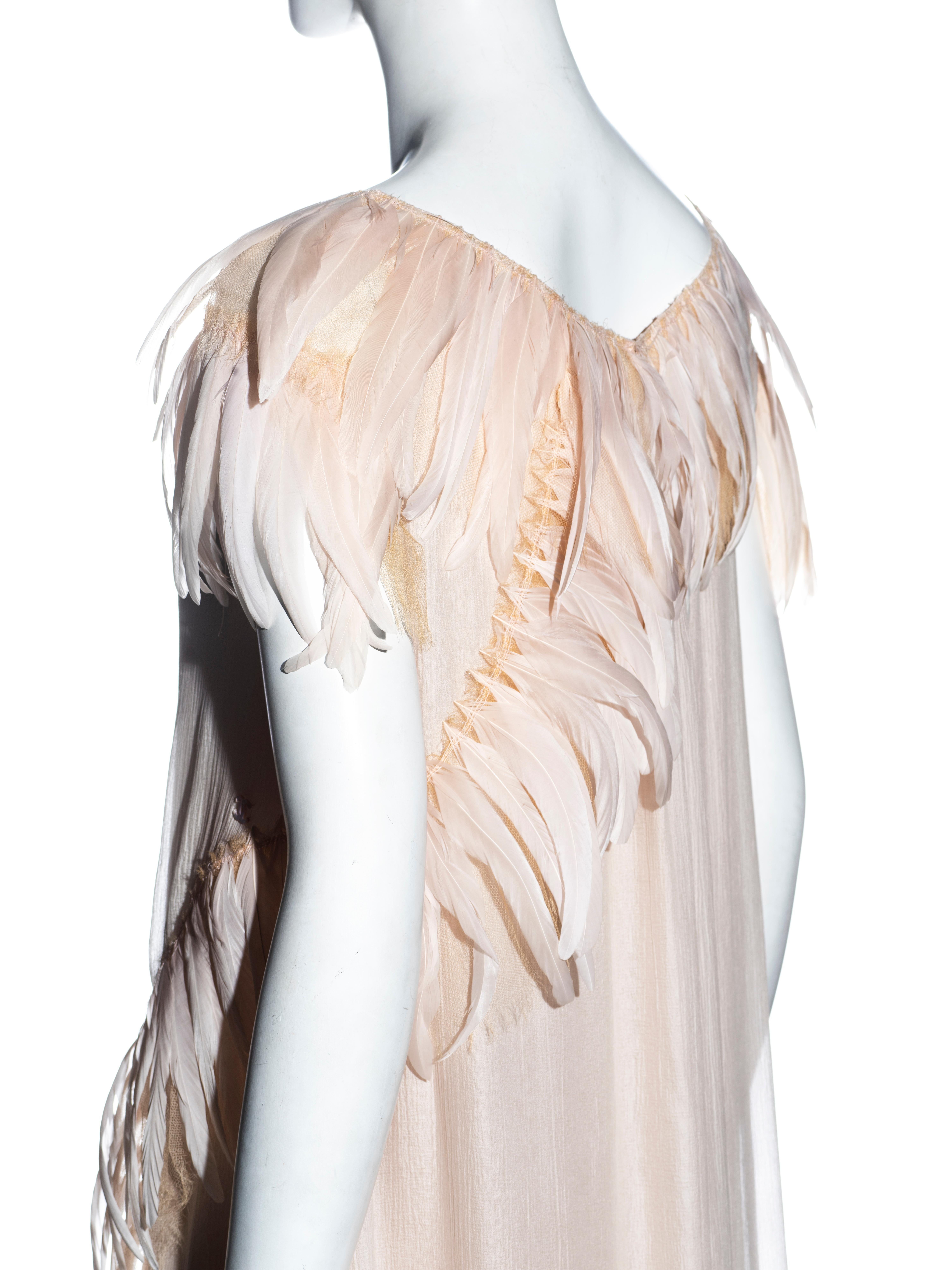 Chanel by Karl Lagerfeld silk chiffon evening dress with feathers, cr 2009 5