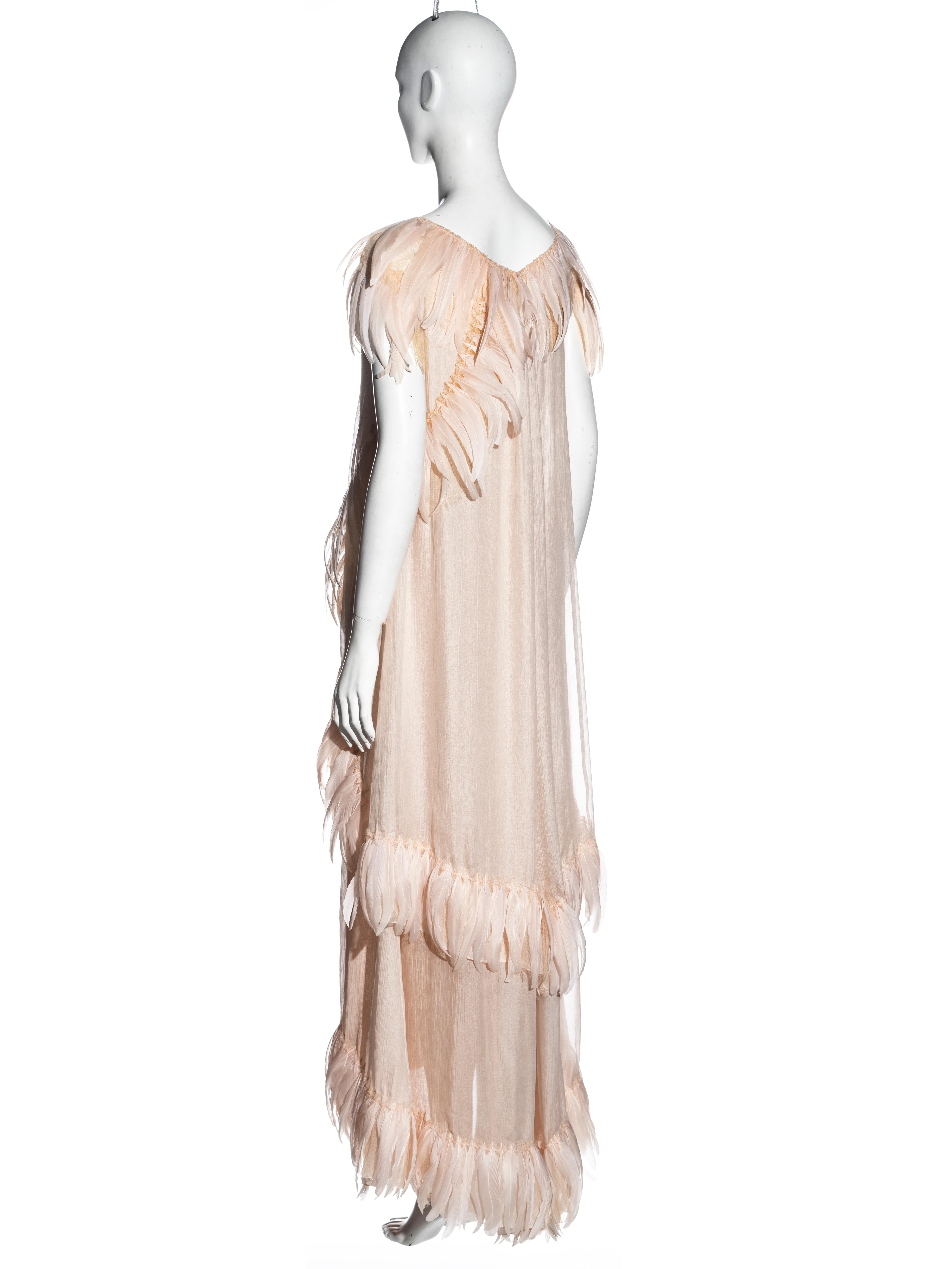 Chanel by Karl Lagerfeld silk chiffon evening dress with feathers, cr 2009 6
