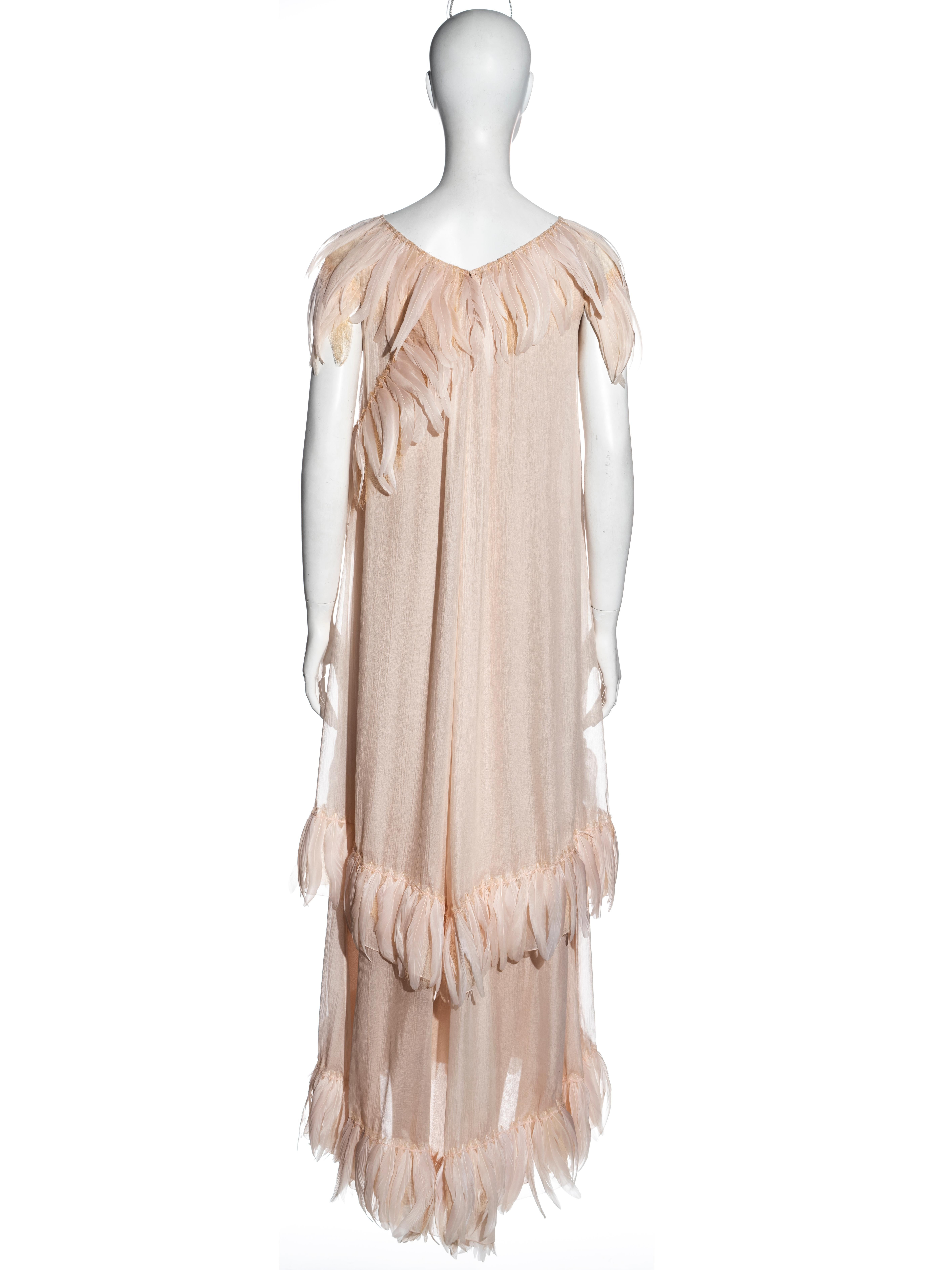 Chanel by Karl Lagerfeld silk chiffon evening dress with feathers, cr 2009 7