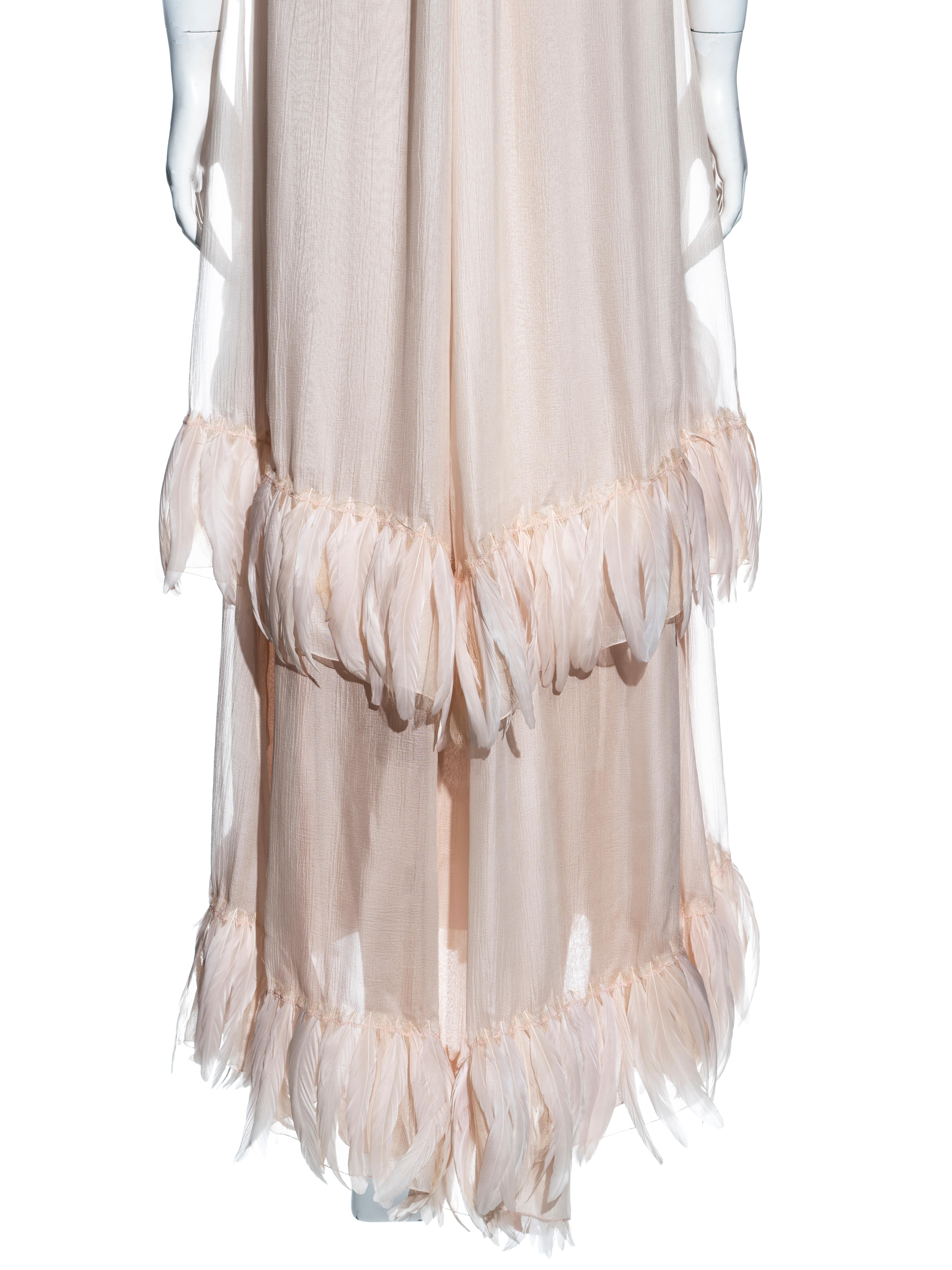 Chanel by Karl Lagerfeld silk chiffon evening dress with feathers, cr 2009 8