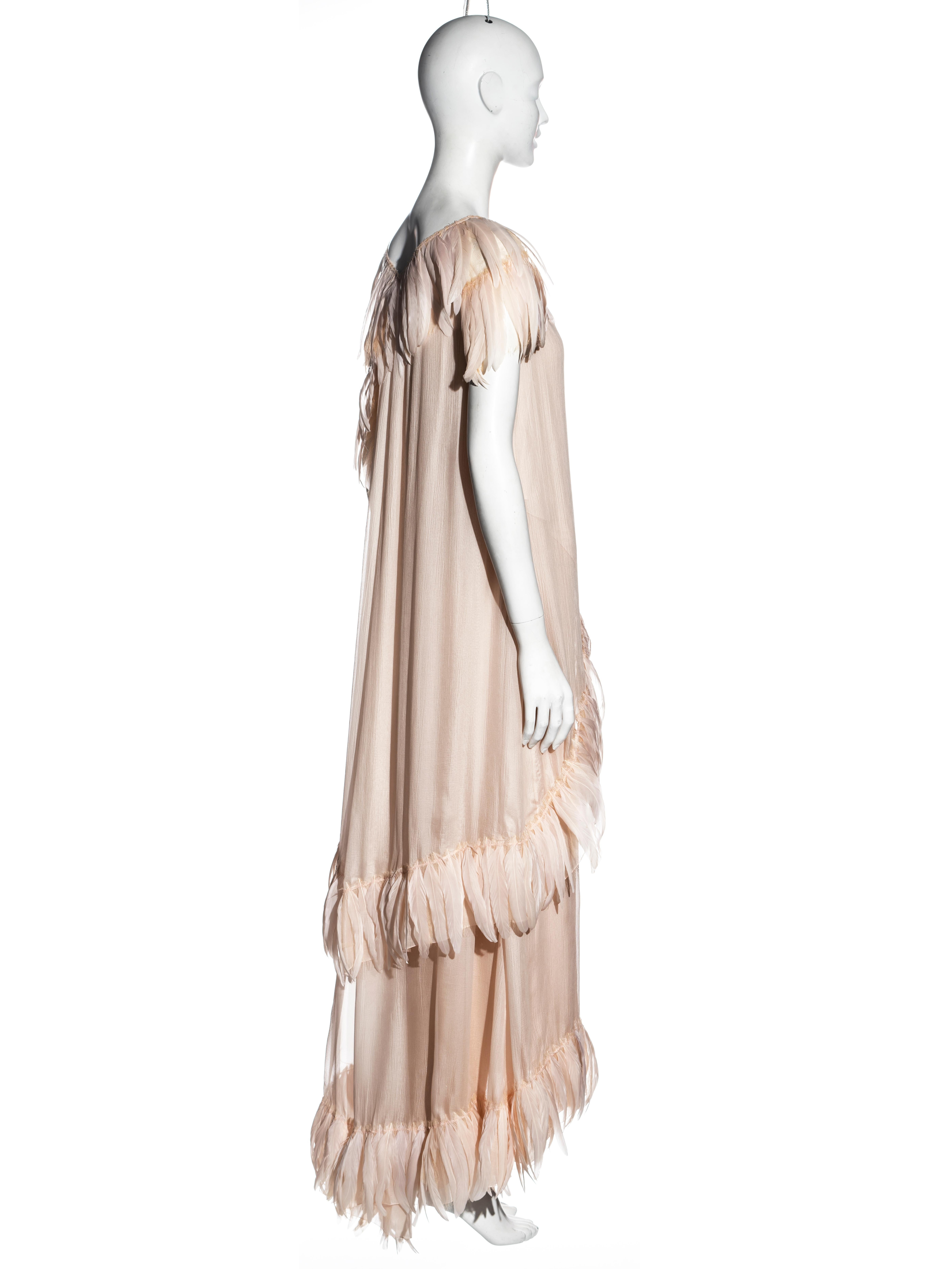 Chanel by Karl Lagerfeld silk chiffon evening dress with feathers, cr 2009 1