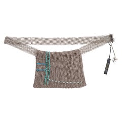 Chanel by Karl Lagerfeld Silver Beaded Chainmail Belt Bag, SS 1999