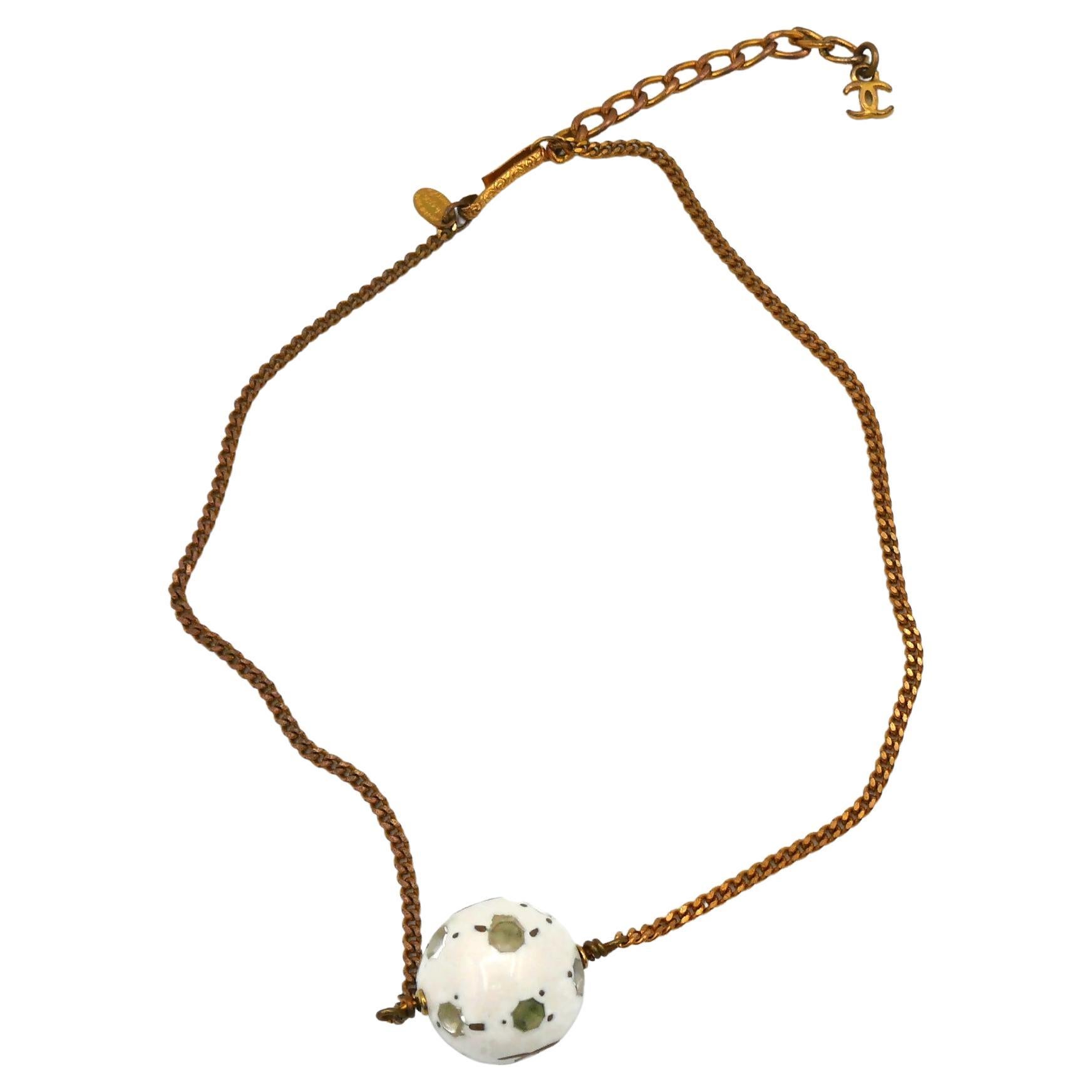 CHANEL by KARL LAGERFELD Soccer Ball Necklace, Spring 1998 For Sale