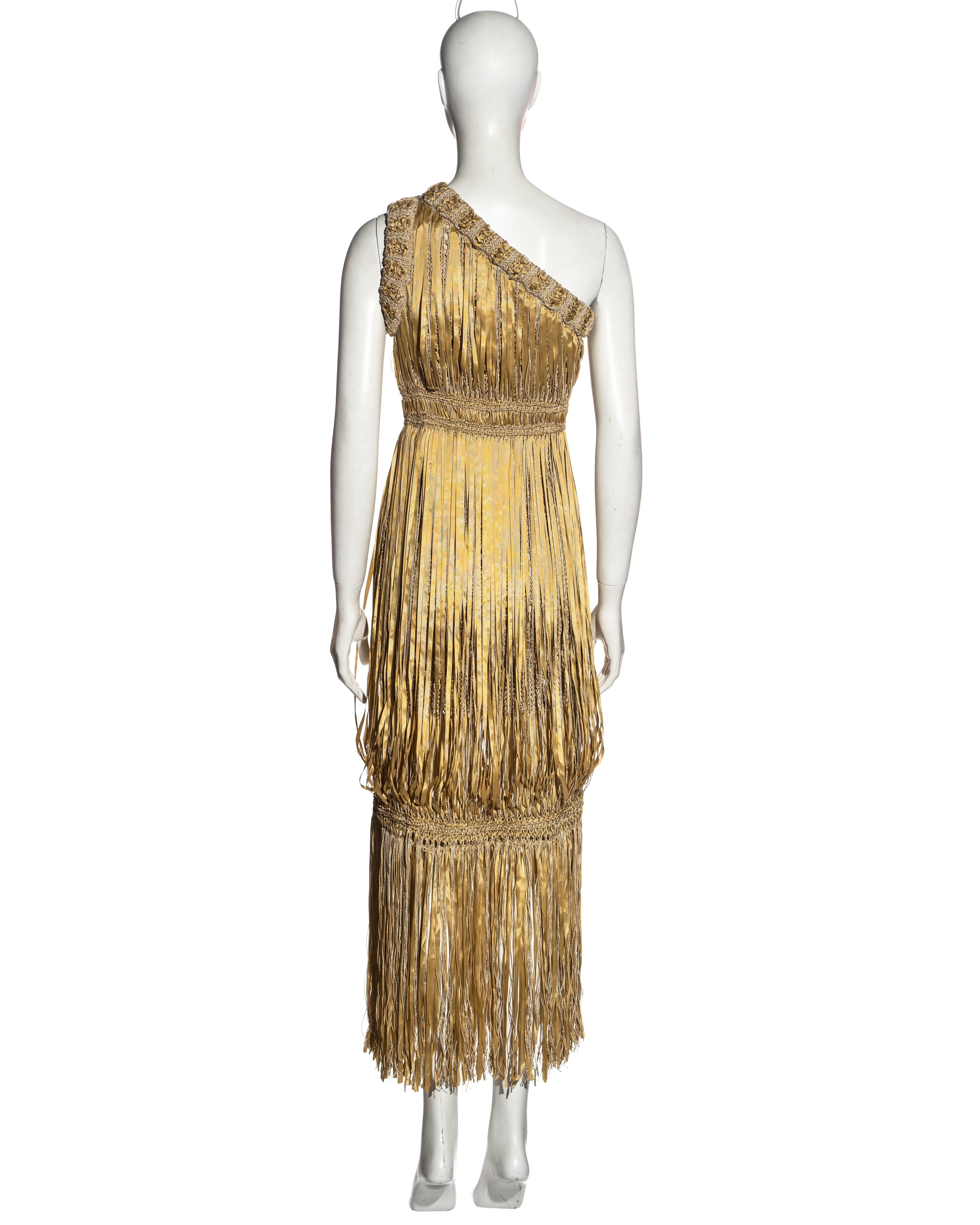 Chanel by Karl Lagerfeld straw crochet and ribbon one-shoulder dress, ss 2011 For Sale 3