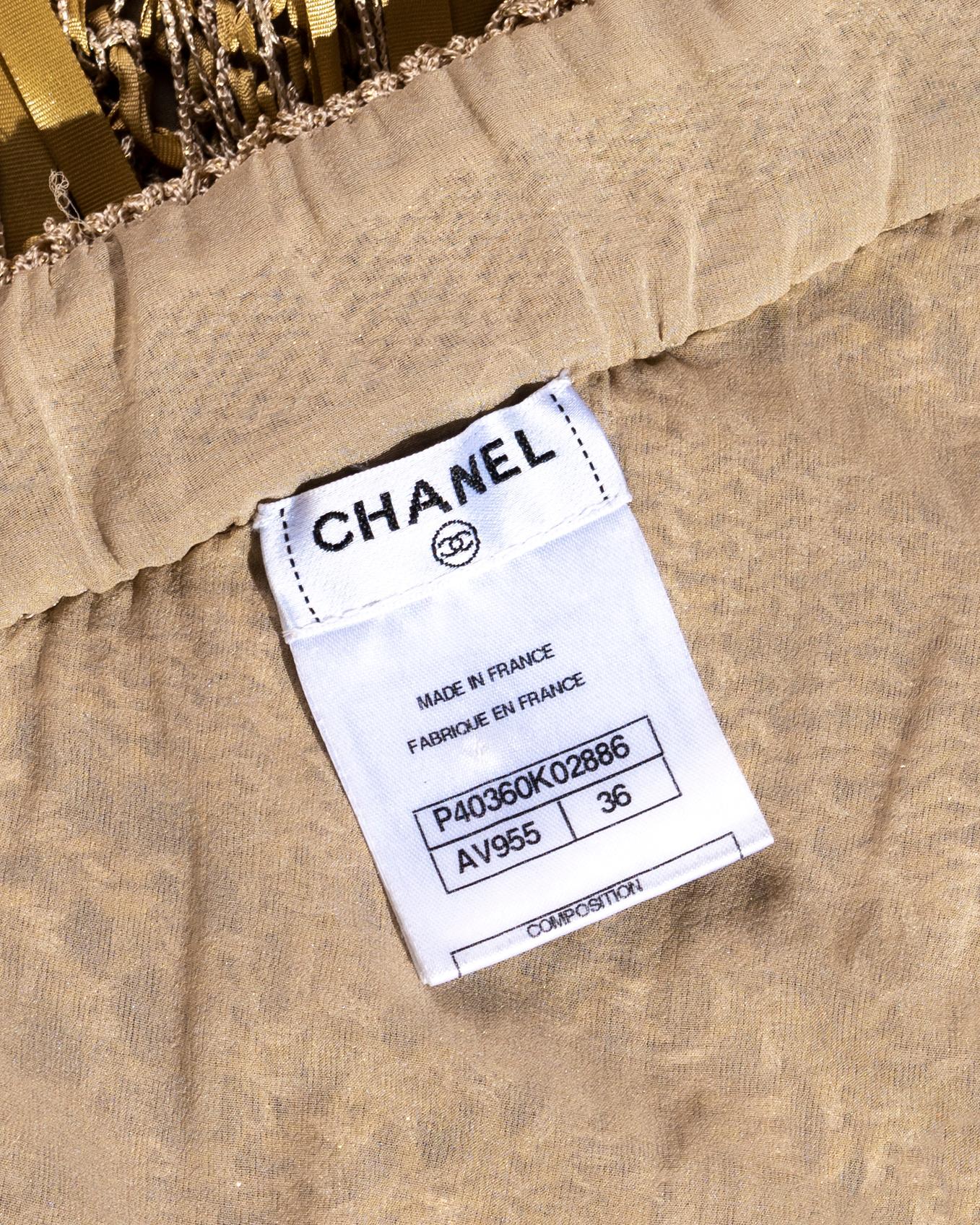 Chanel by Karl Lagerfeld Strohgehäkeltes und gebändertes One-Shoulder-Kleid, ss 2011 8