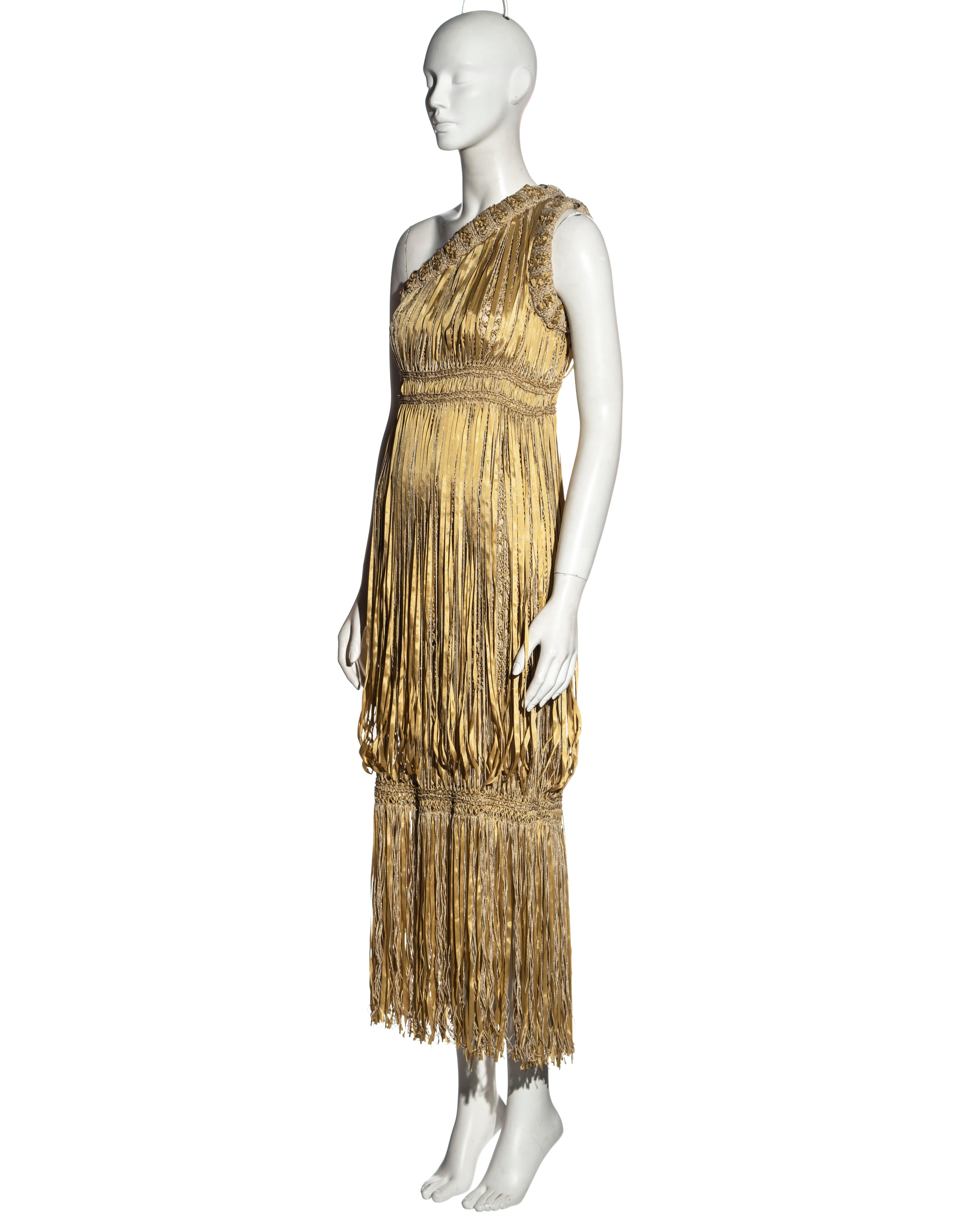 Women's Chanel by Karl Lagerfeld straw crochet and ribbon one-shoulder dress, ss 2011