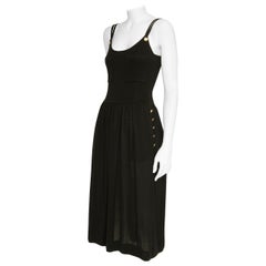 Chanel By Karl Lagerfeld Textured Cotton-Knit "CC" Buttons Dress & Cardigan Set