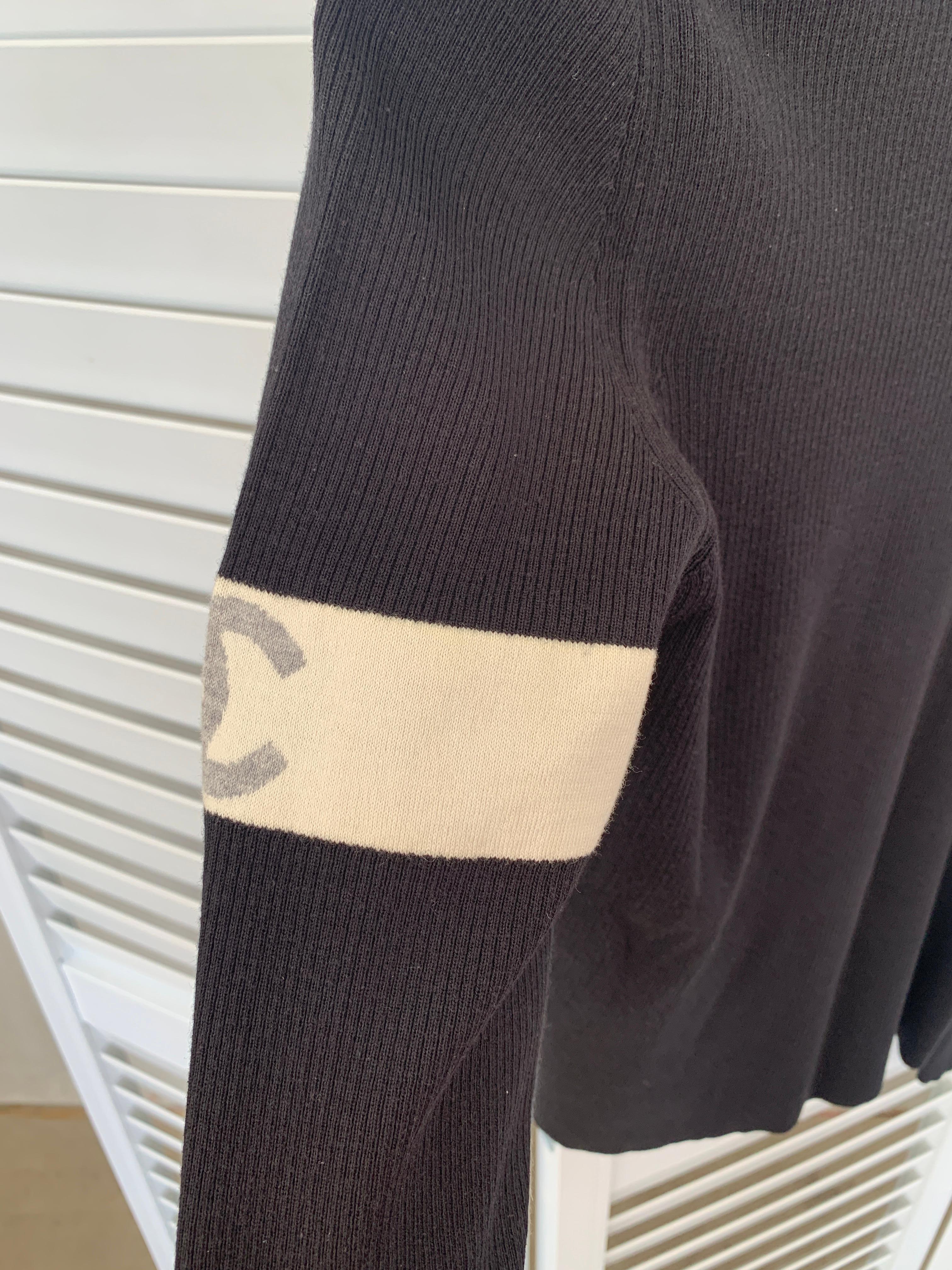 Chanel by Karl Lagerfeld Vintage 08P CC Mark Logo Ribbed Sweater Top 6