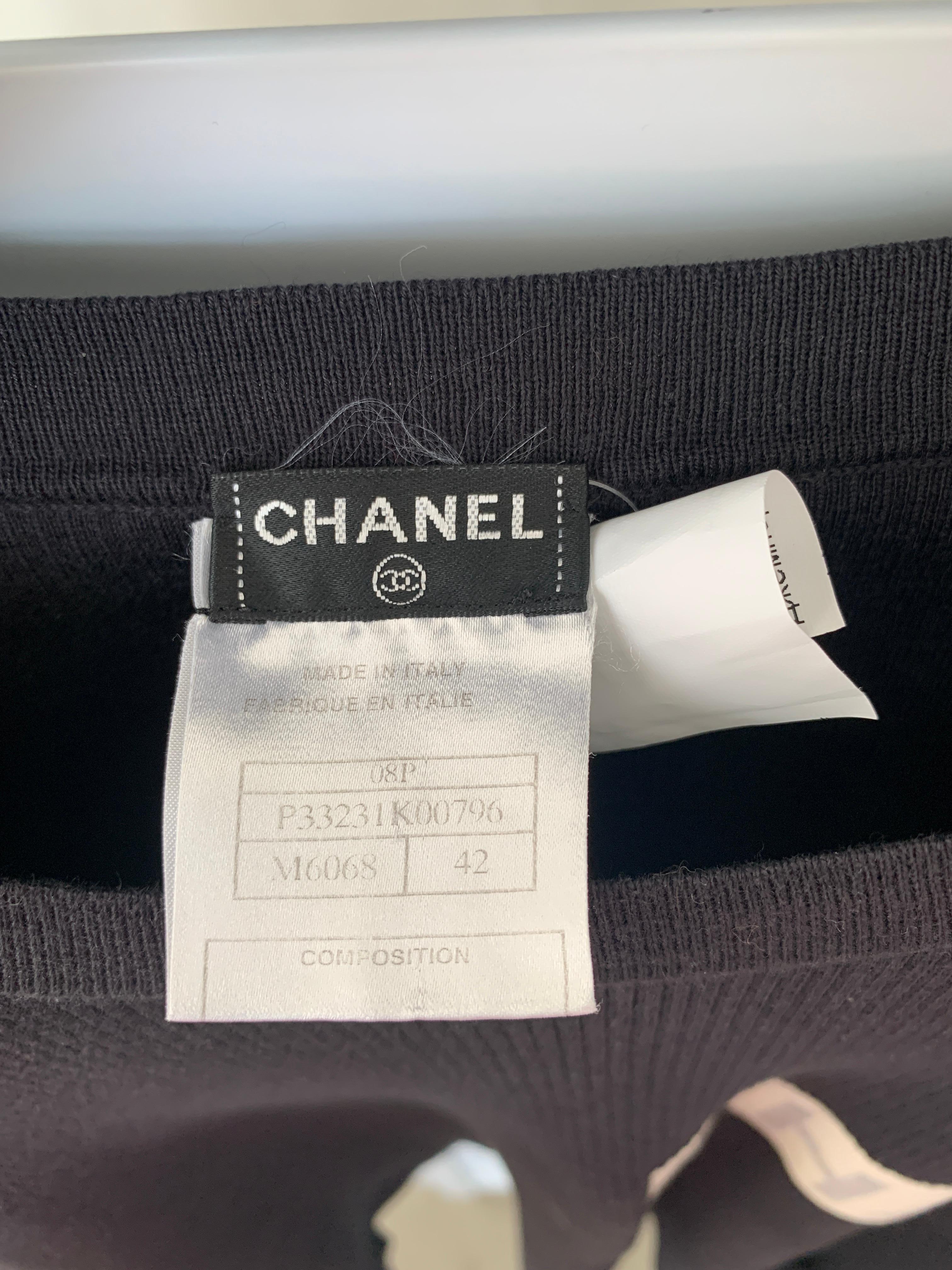 Chanel by Karl Lagerfeld Vintage 08P CC Mark Logo Ribbed Sweater Top 11