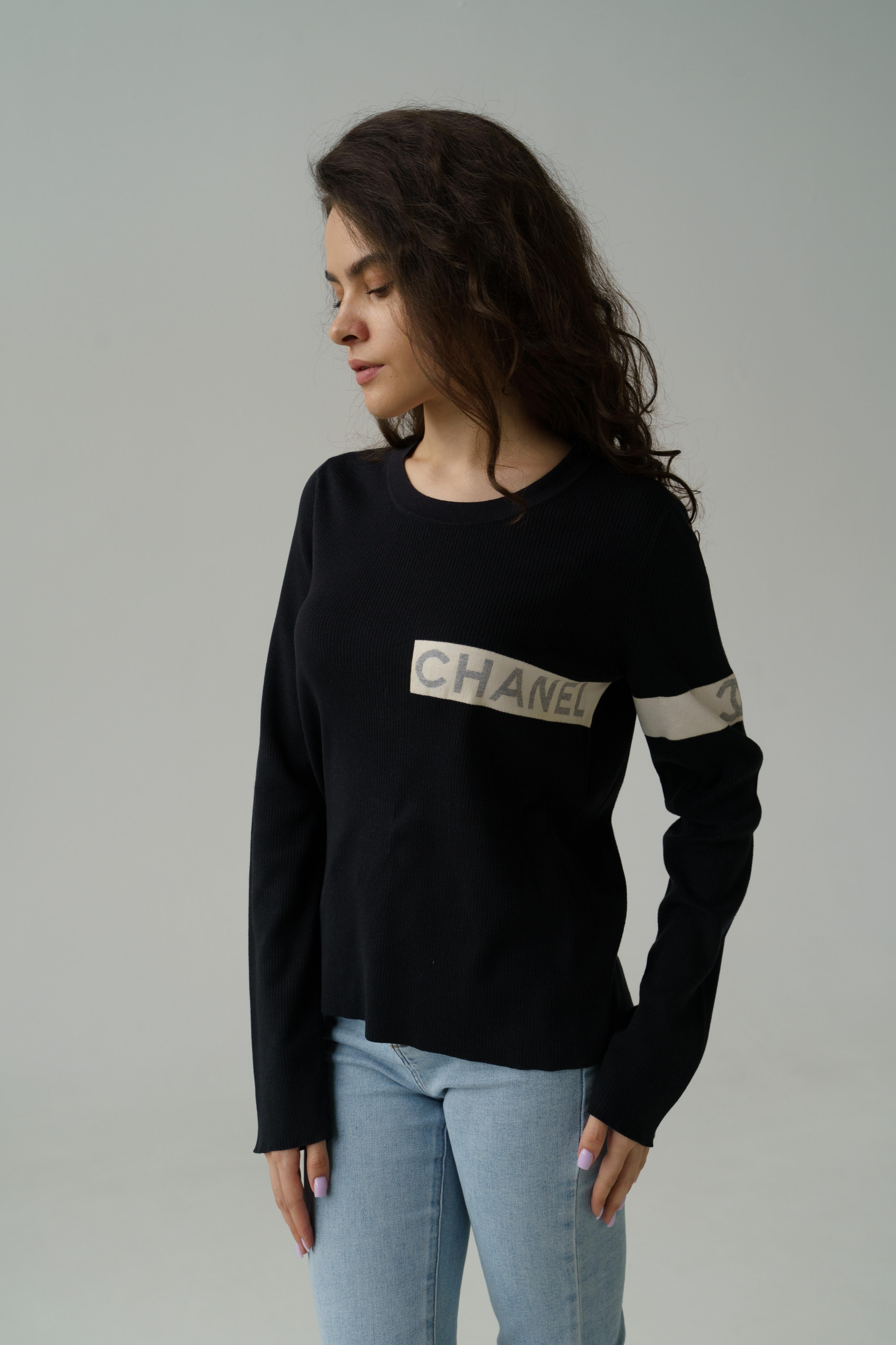 Chanel by Karl Lagerfeld Vintage 08P CC Mark Logo Ribbed Sweater Top 12