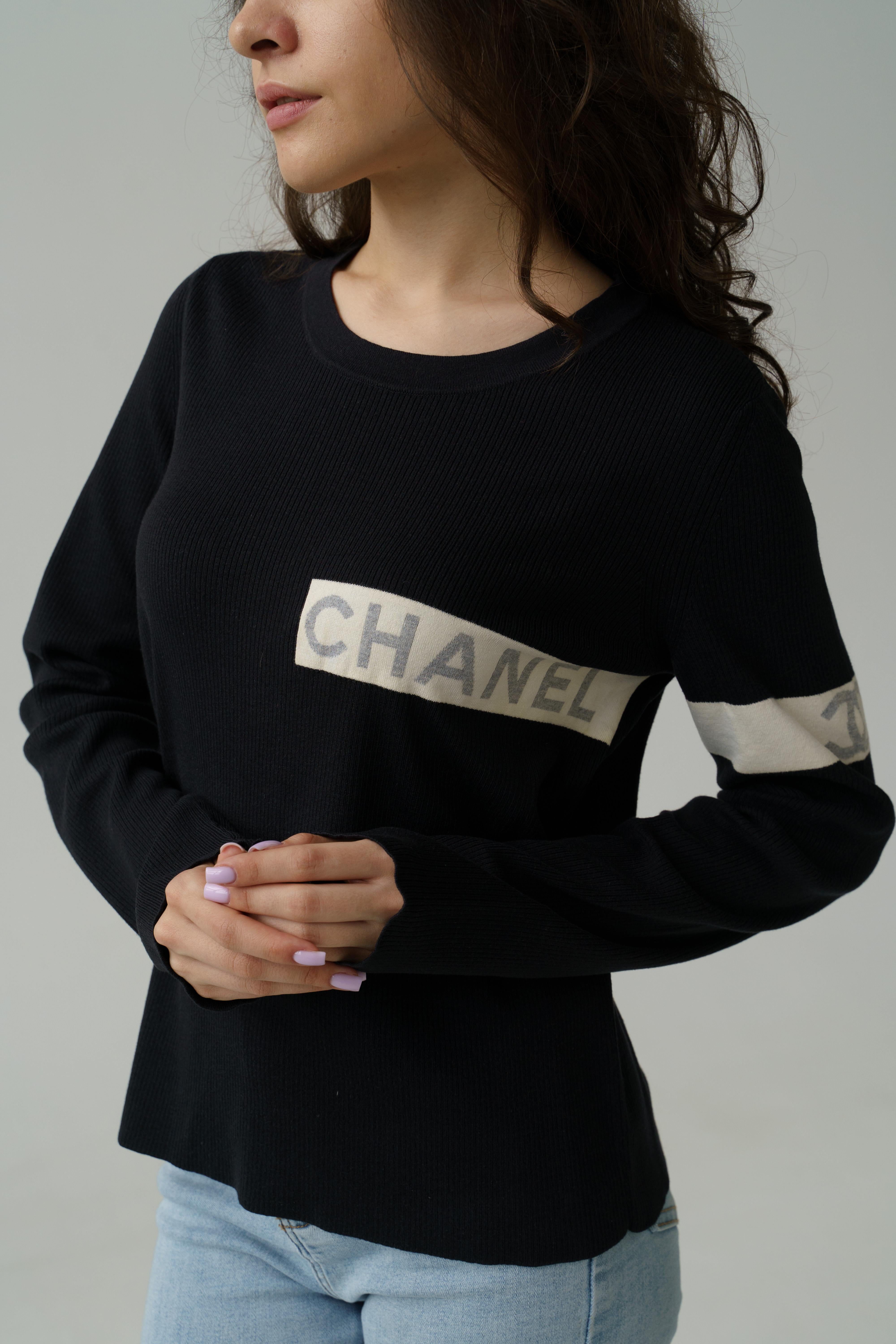 Chanel by Karl Lagerfeld Vintage 08P CC Mark Logo Ribbed Sweater Top 15