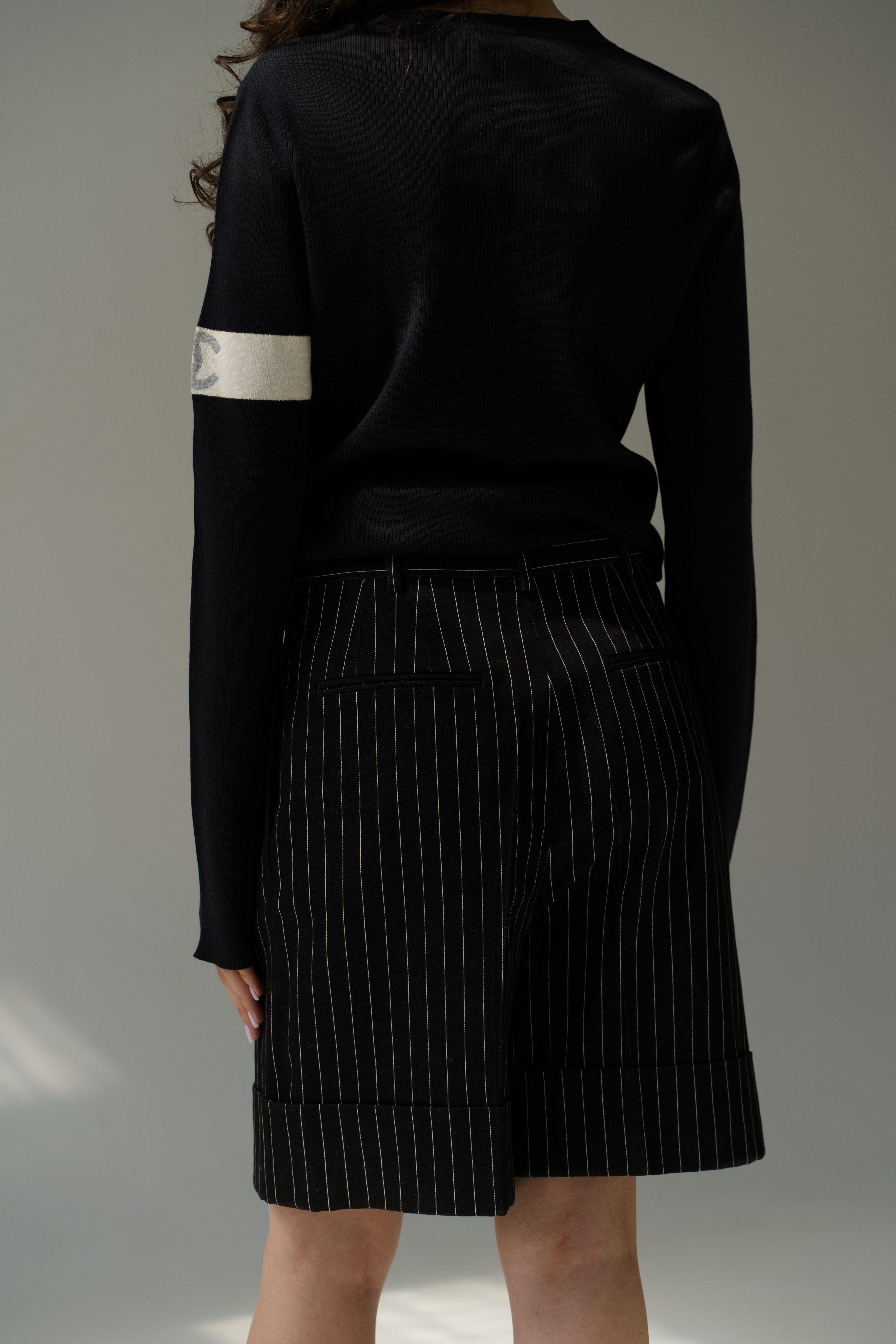 Chanel by Karl Lagerfeld Vintage 08P CC Mark Logo Ribbed Sweater Top 1