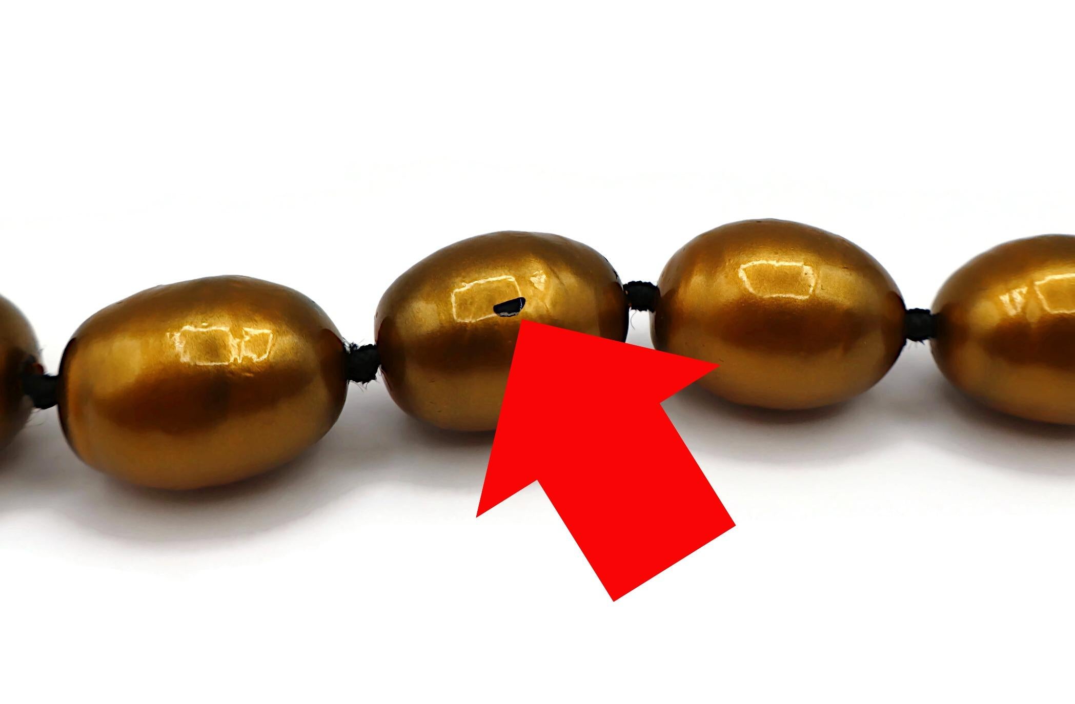 CHANEL by KARL LAGERFELD Vintage Bronze Tone Faux Pearl Necklace, 1999 For Sale 14