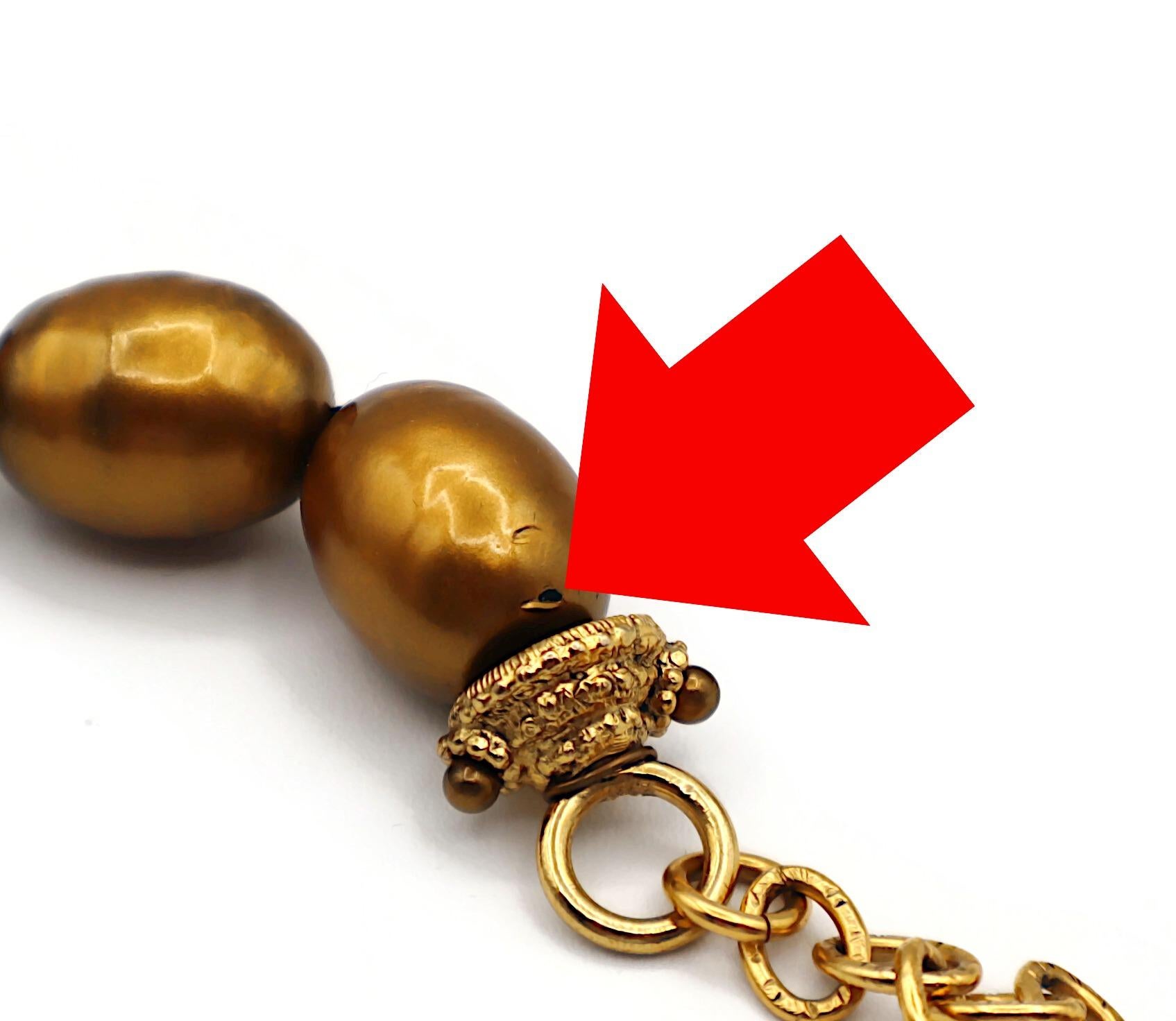 CHANEL by KARL LAGERFELD Vintage Bronze Tone Faux Pearl Necklace, 1999 For Sale 15
