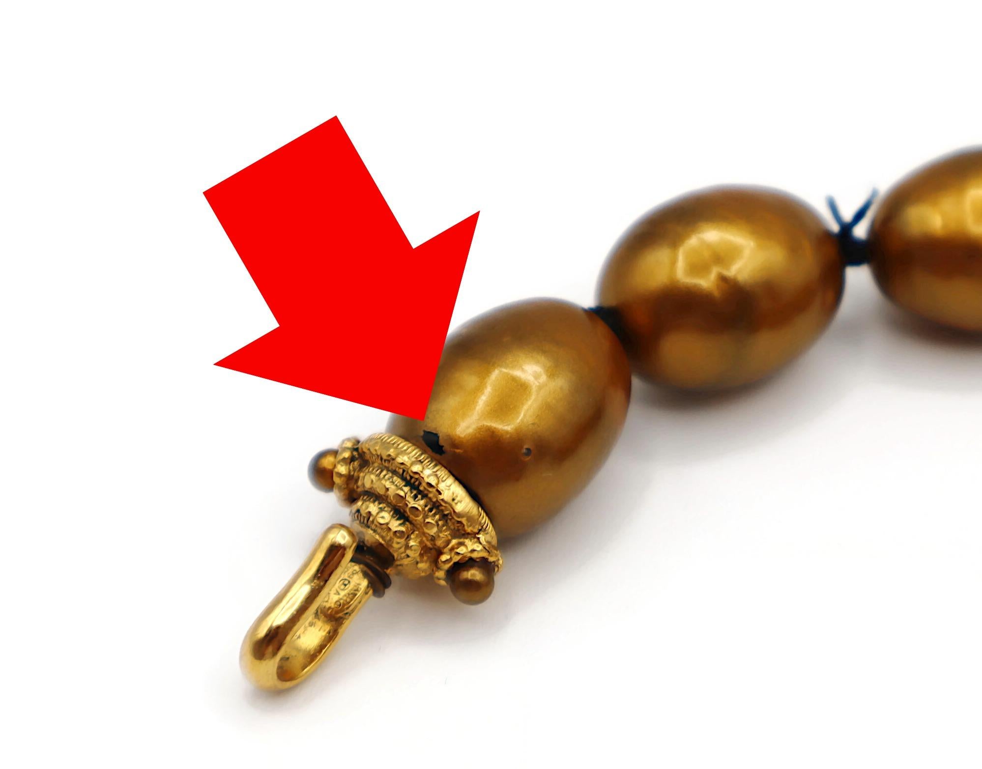 CHANEL by KARL LAGERFELD Vintage Bronze Tone Faux Pearl Necklace, 1999 For Sale 16