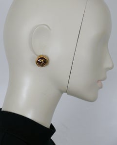 CHANEL by KARL LAGERFELD Boucles d'oreilles vintage Gripoix CC Clips, 1997