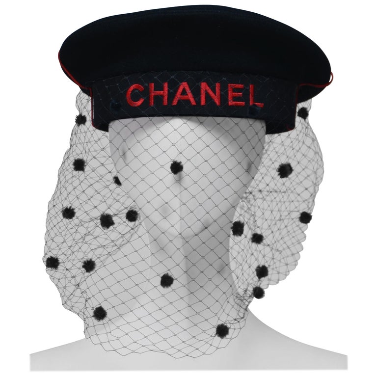 CHANEL By Karl Lagerfeld Vintage Hat With Camellia And Tulle Net at 1stDibs  | karl lagerfeld camelias, karl lagerfeld camellia, chanel sailor cap