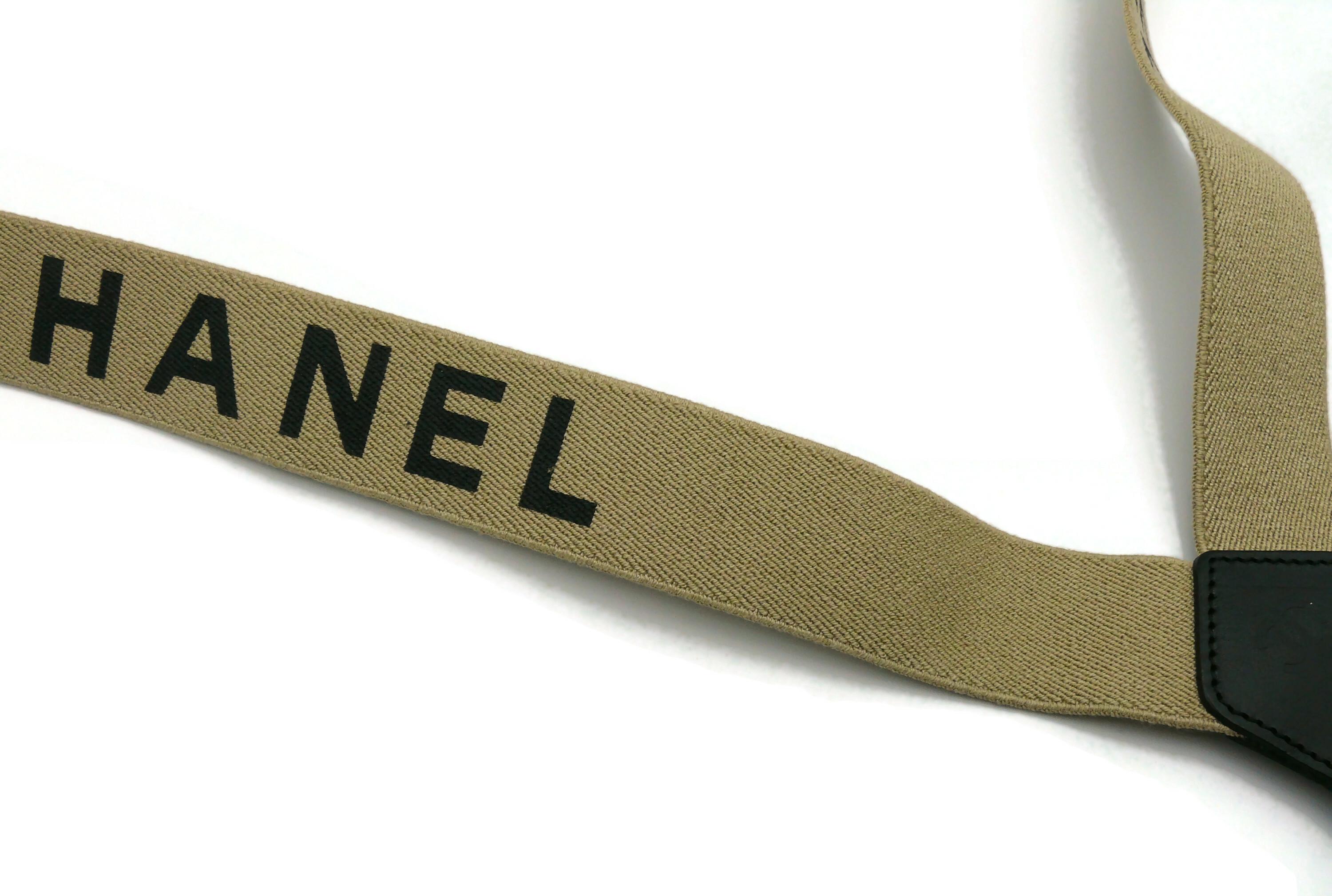 CHANEL by KARL LAGERFELD Vintage Iconic Light Brown and Black Suspenders, 1994 For Sale 4