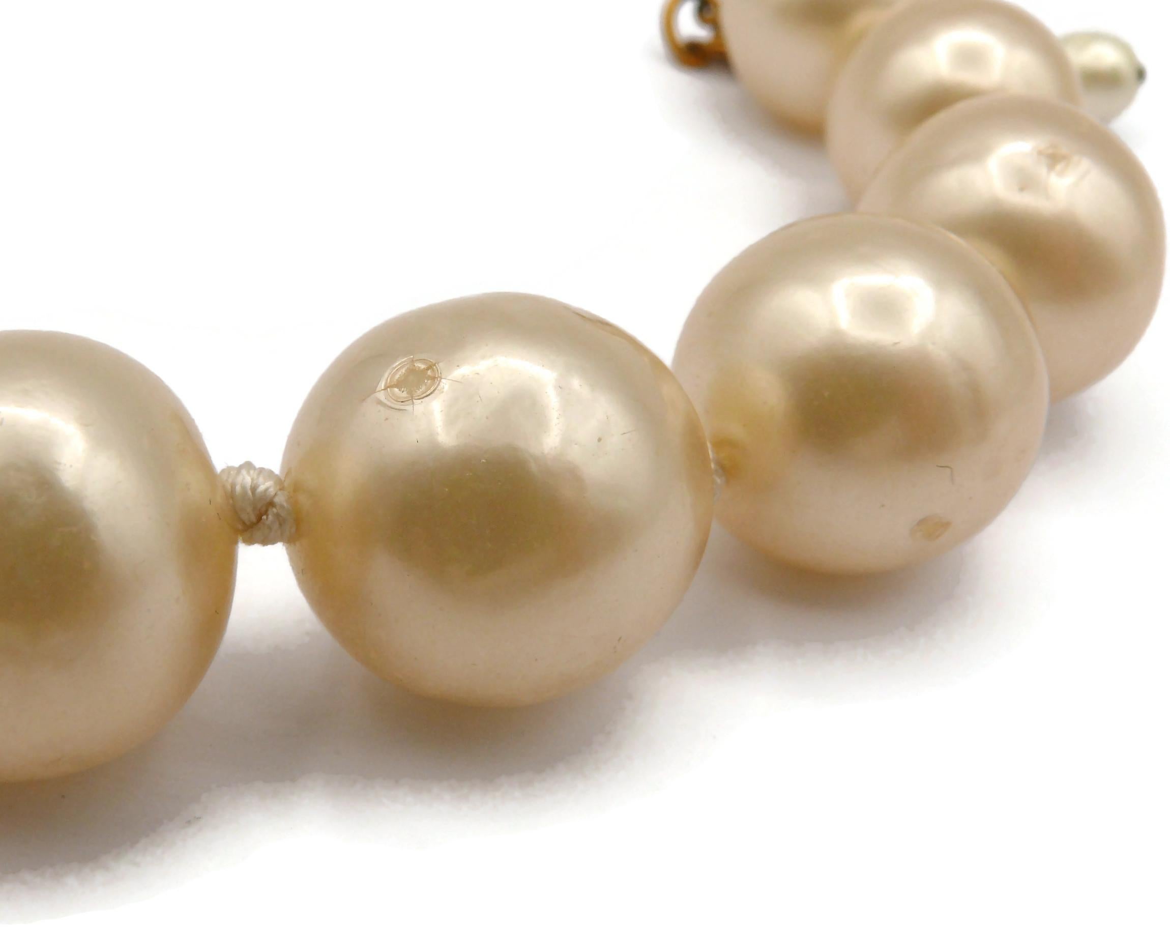 CHANEL by KARL LAGERFELD Vintage Large Faux Pearl Necklace, 1993 For Sale 8