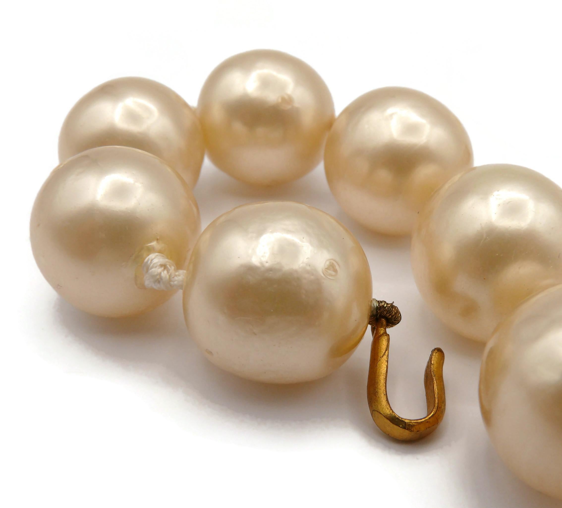 CHANEL by KARL LAGERFELD Vintage Large Faux Pearl Necklace, 1993 For Sale 12