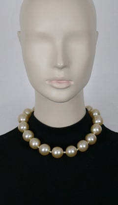 CHANEL by KARL LAGERFELD Vintage Large Faux Pearl Necklace, 1993