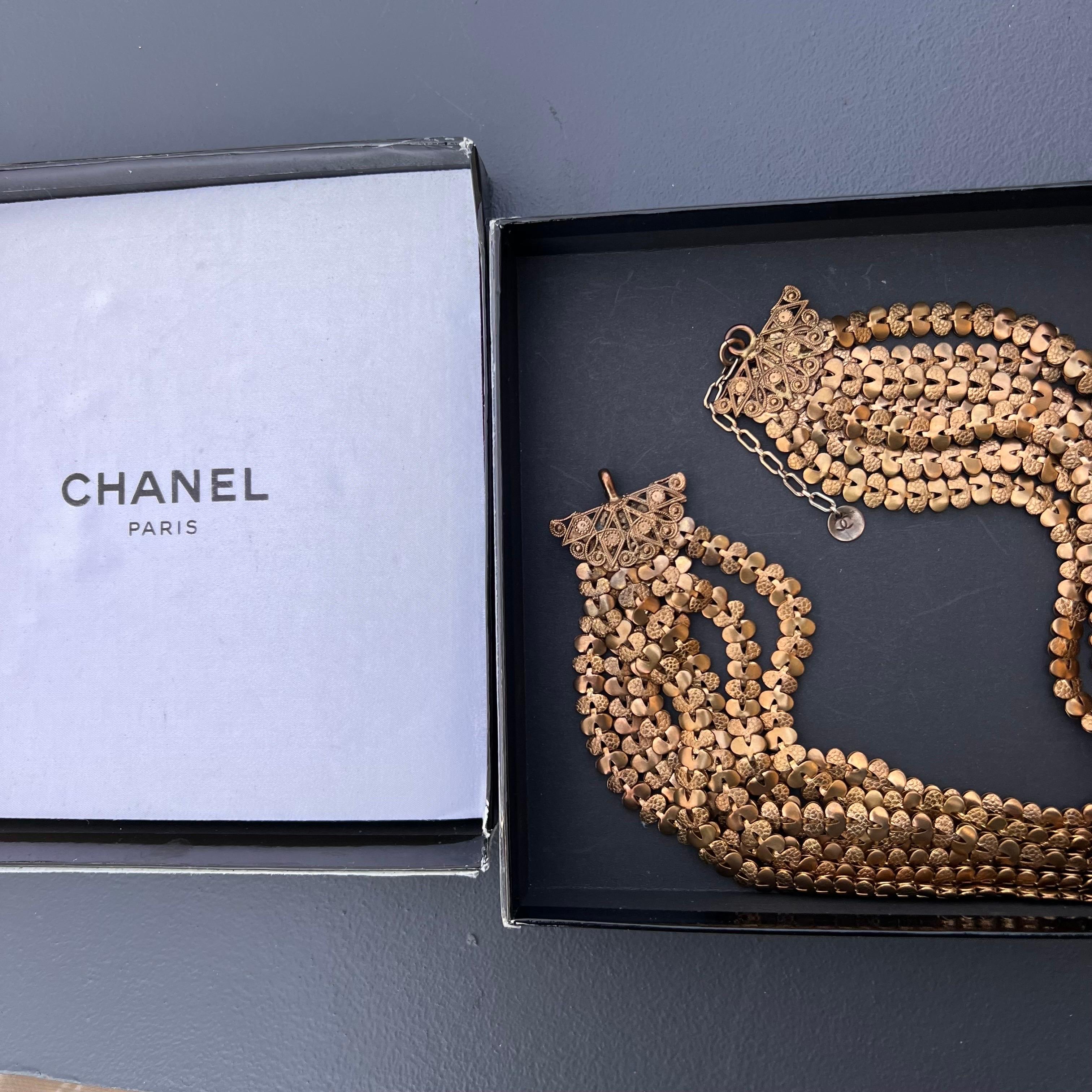 Chanel by Karl Lagerfeld Vintage Multi Chain Statement Necklace For Sale 2