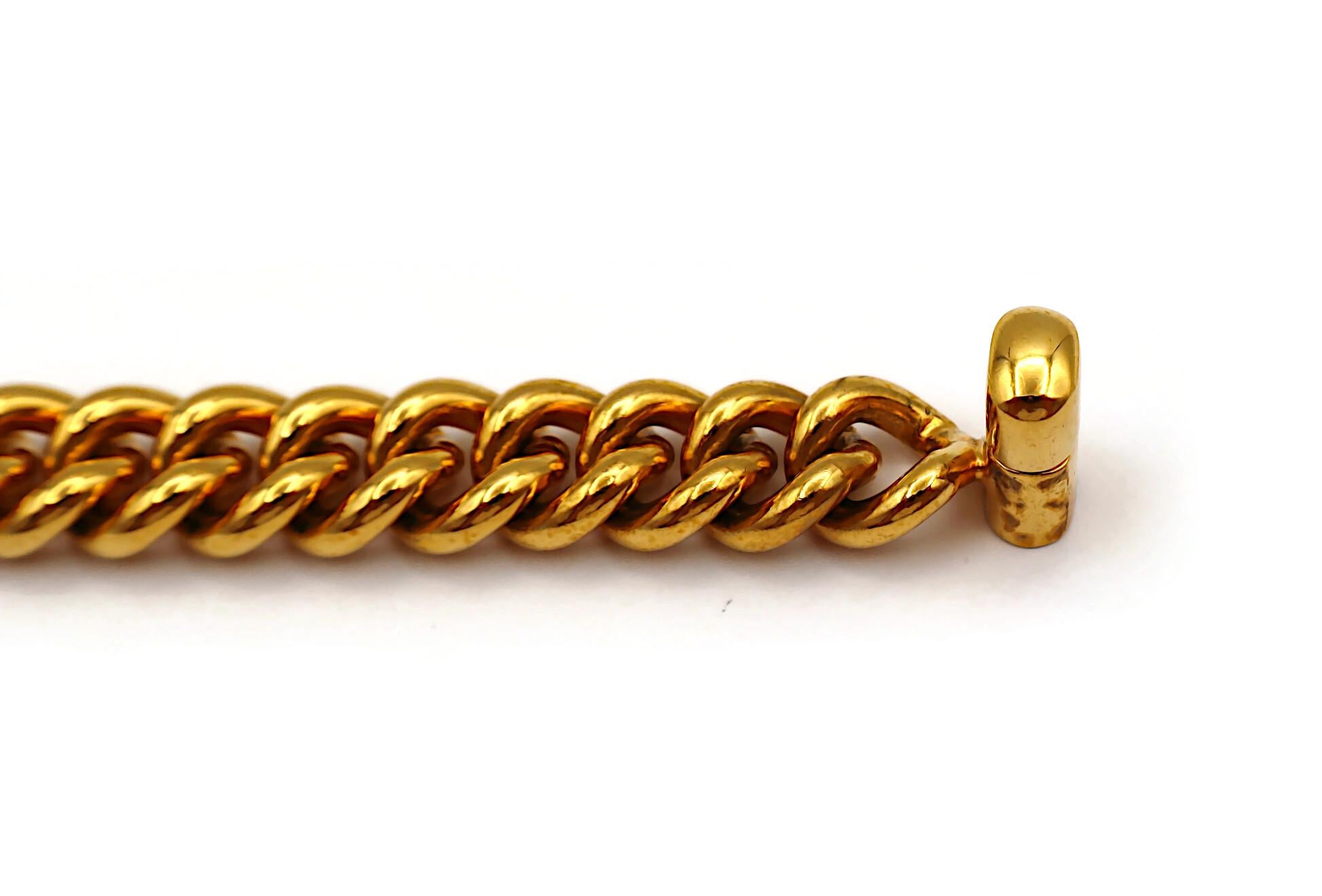 CHANEL by KARL LAGERFELD Vintage Spring 1996 Gold Tone Turn-Lock Bracelet For Sale 1