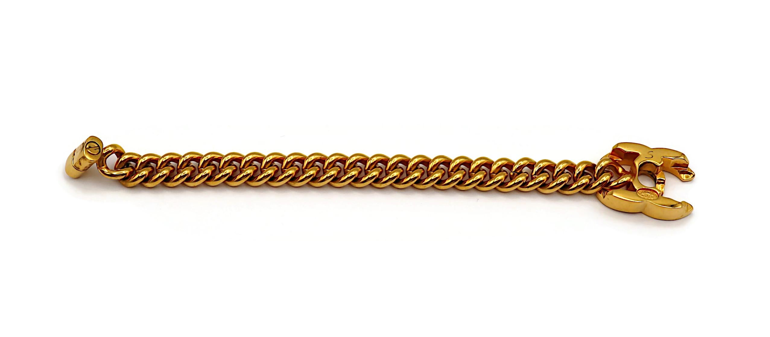 CHANEL by KARL LAGERFELD Vintage Spring 1996 Gold Tone Turn-Lock Bracelet For Sale 2